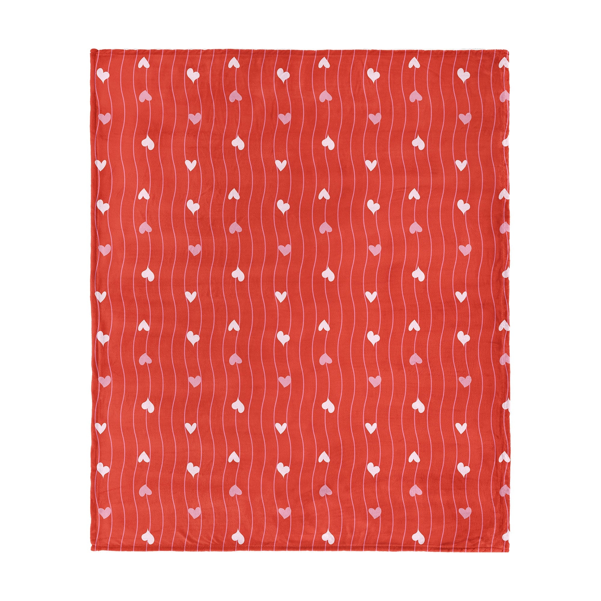 Valentine's Day Line Hearts Silk Touch Throw Blanket 50x60 Inches