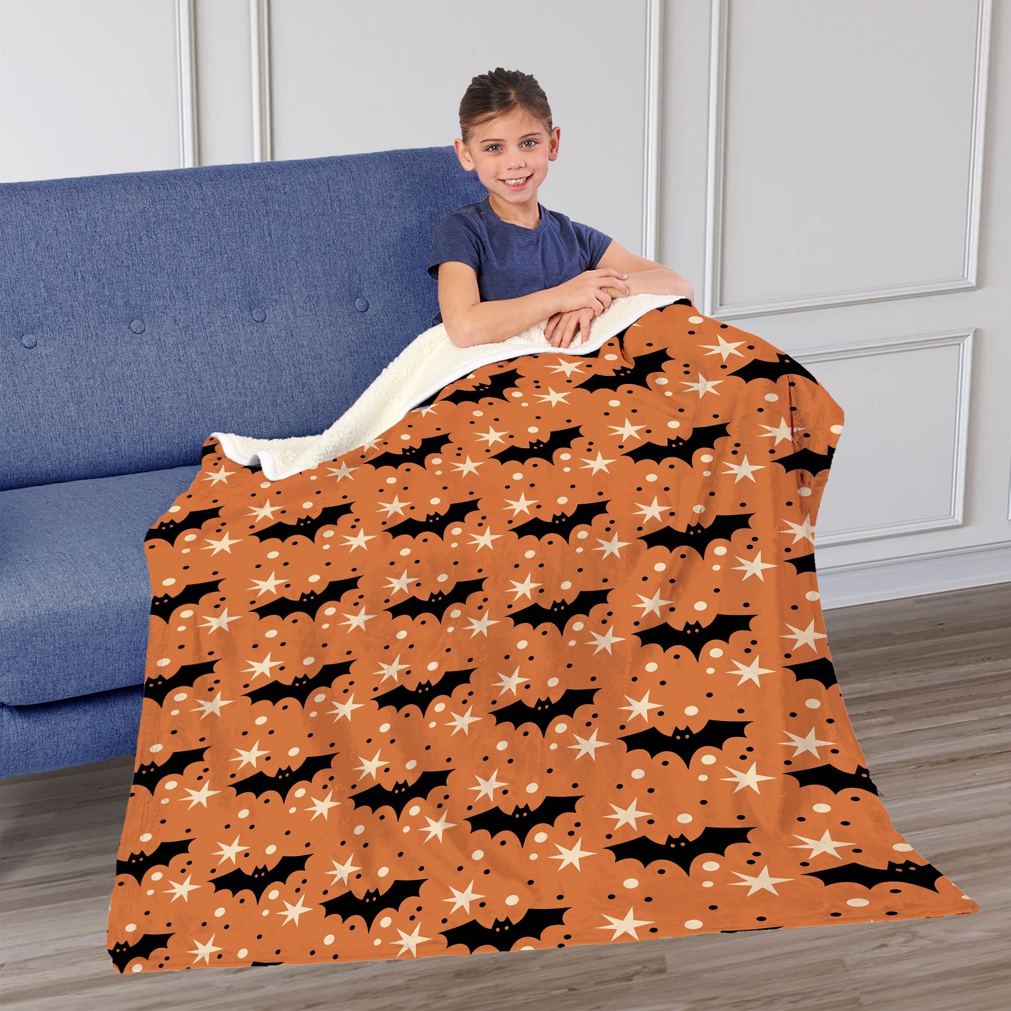 Flying Bats Silk Touch Sherpa Throw Blanket 50X60 Inches