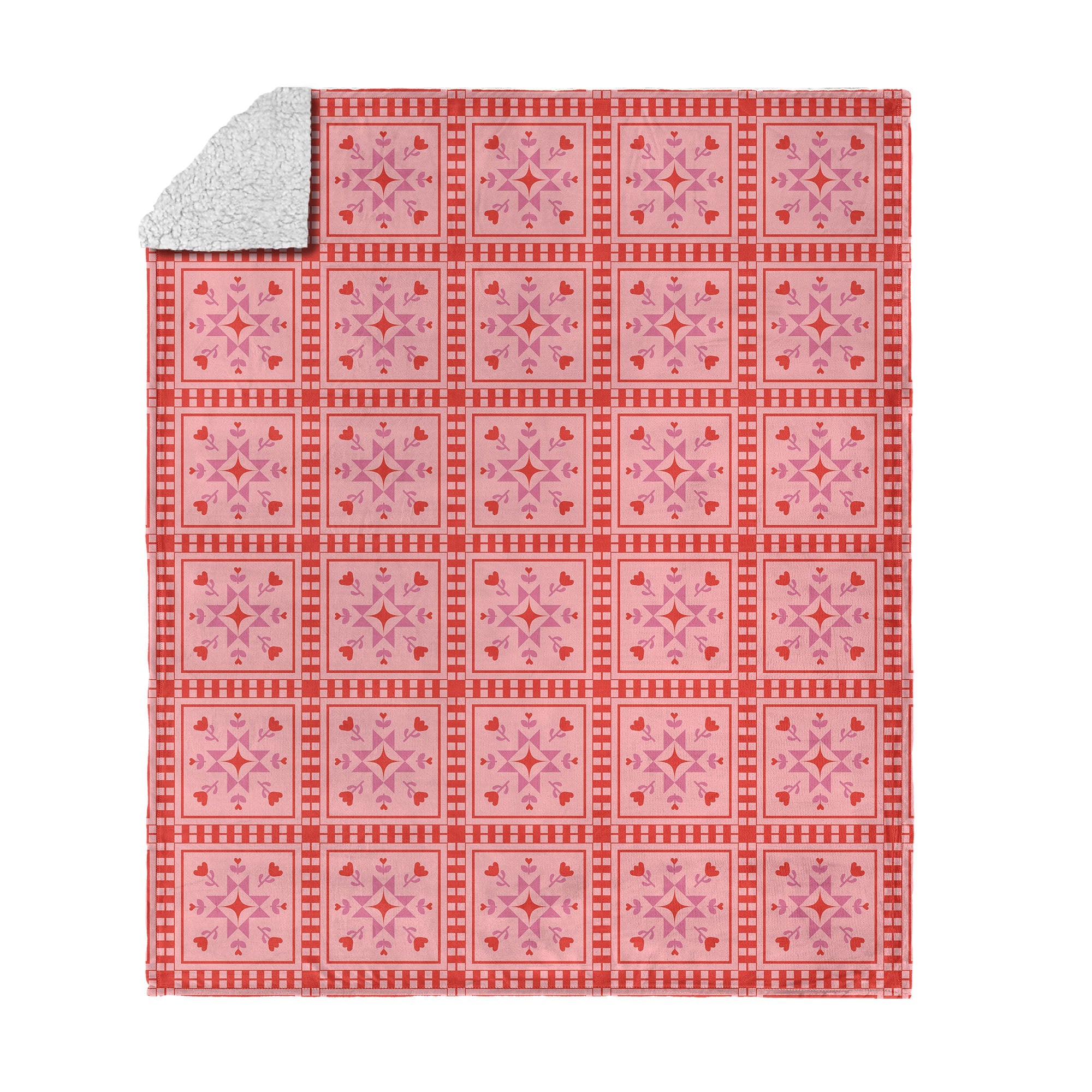 Valentine's Day Quilted Silk Touch Sherpa Throw Blanket 50x60 Inches