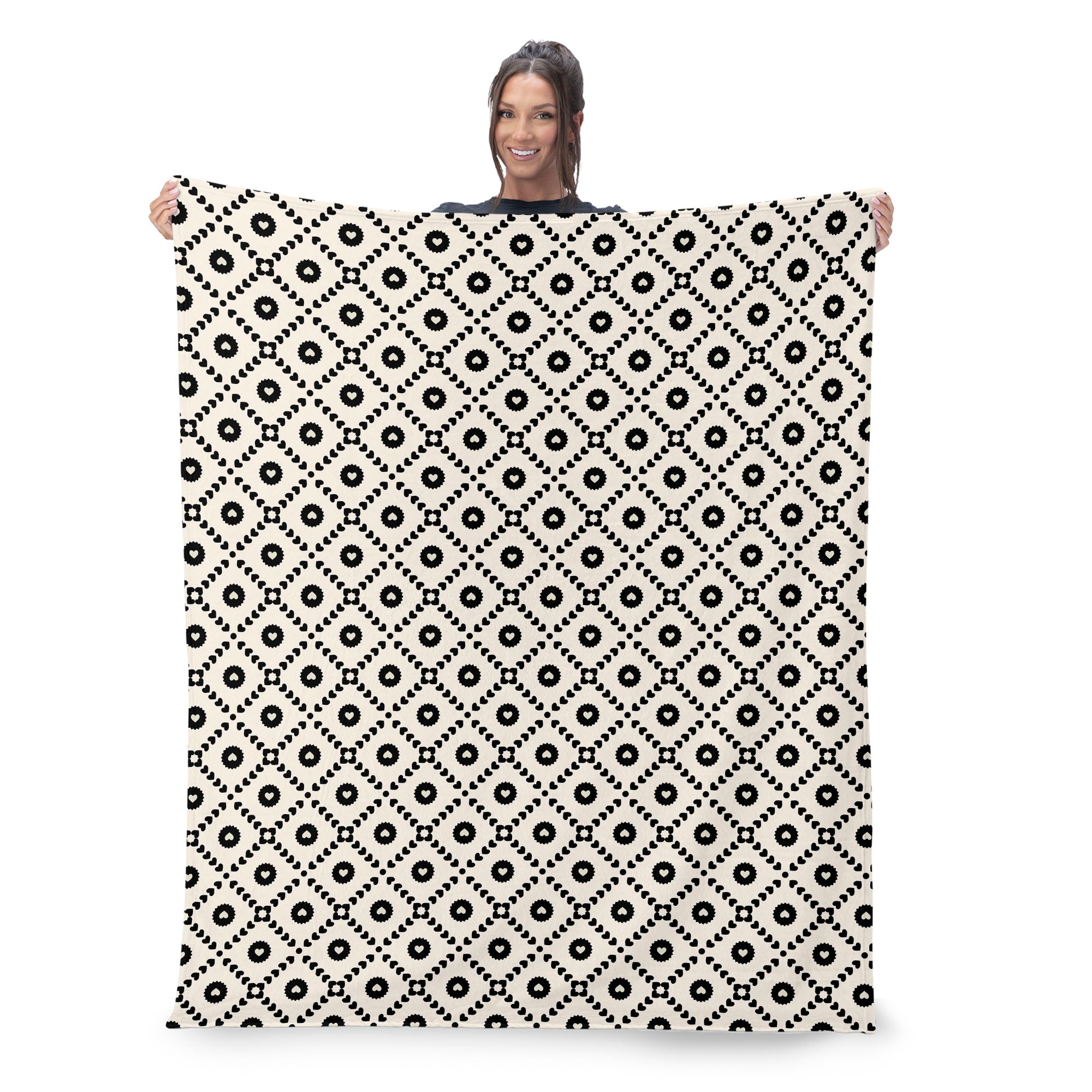 Valentine's Day Black Hearts Silk Touch Throw Blanket 60x80 Inches