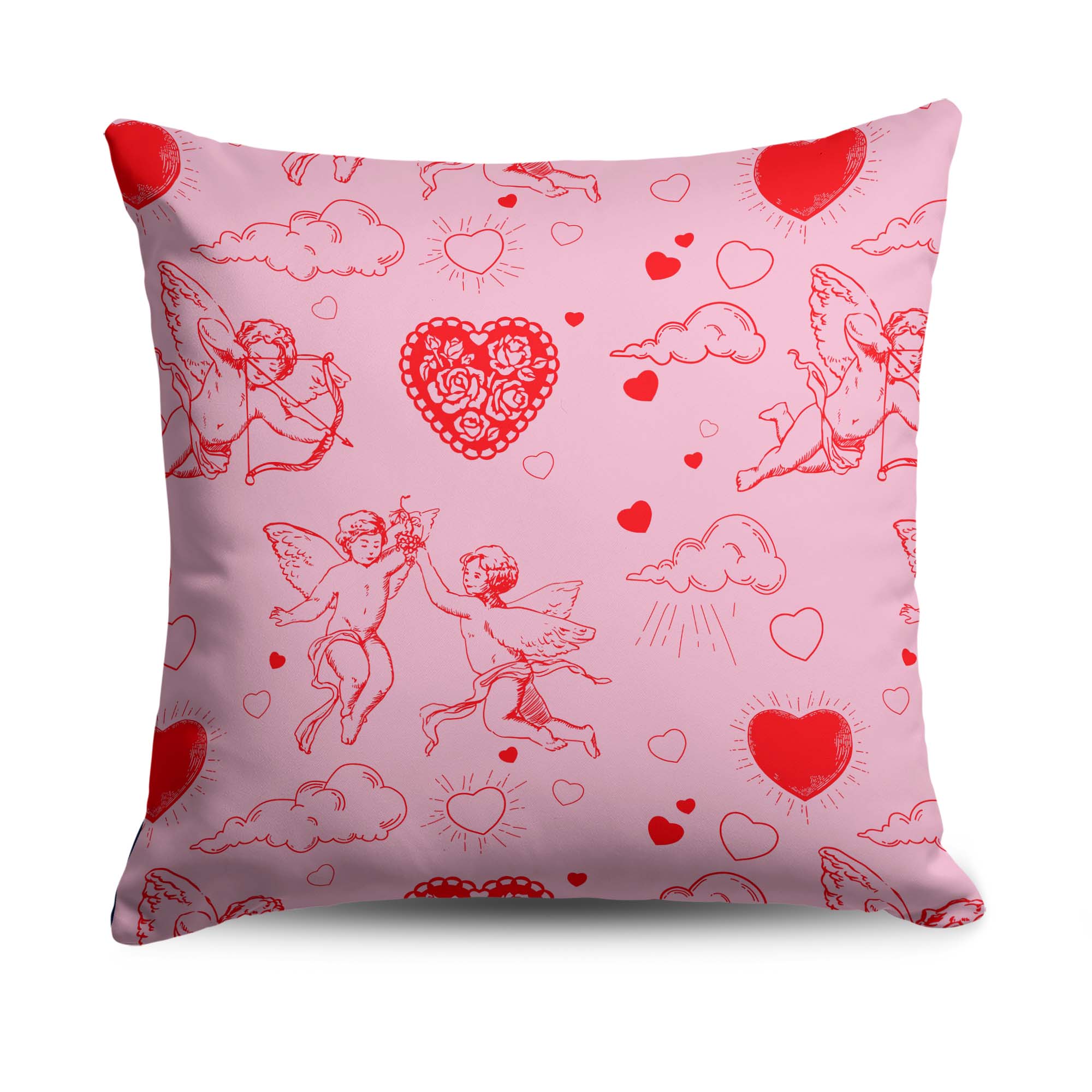 Valentine's Day Cupid Throw Pillow 18X18 Inches
