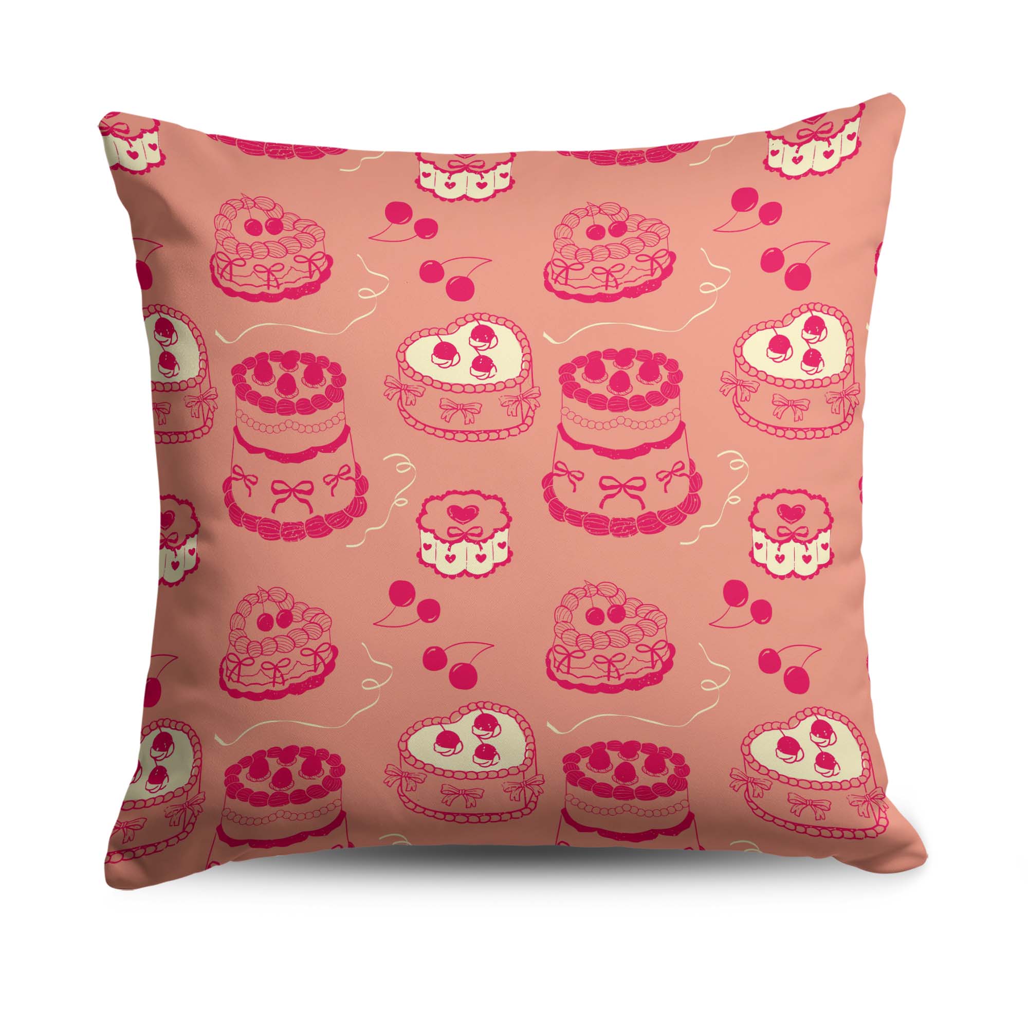Valentine's Day V-Day Cakes Throw Pillow 18X18 Inches