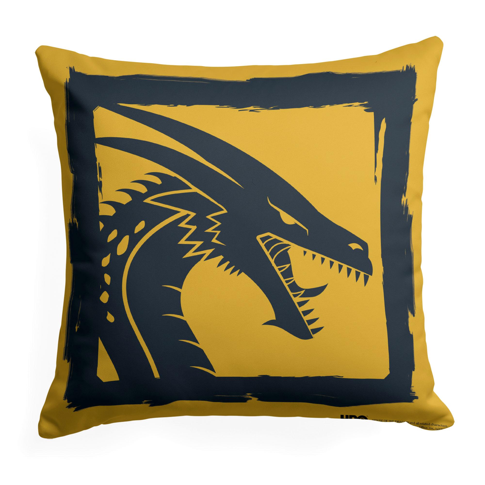 Warner Bros. Game of Thrones Year of the Dragon Gold Dragon Throw Pillow 18x18 inches