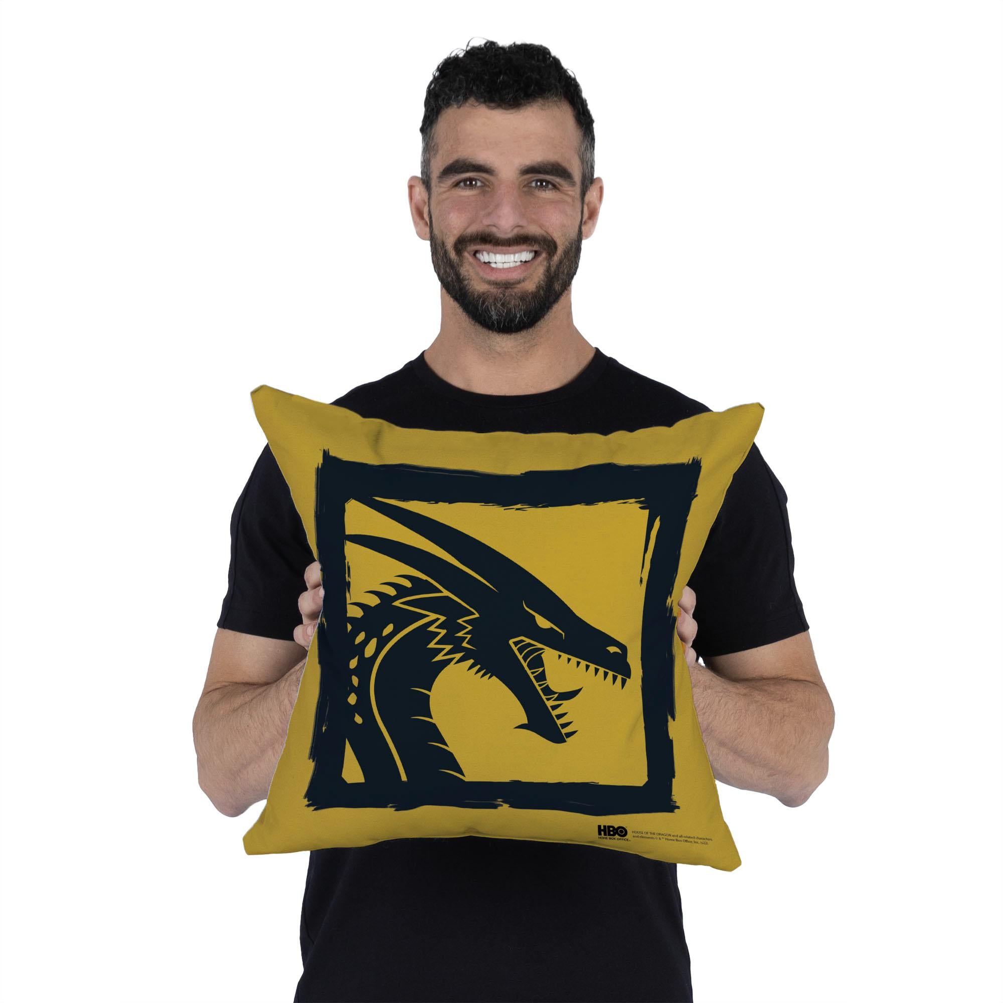 Warner Bros. Game of Thrones Year of the Dragon Gold Dragon Throw Pillow 18x18 inches