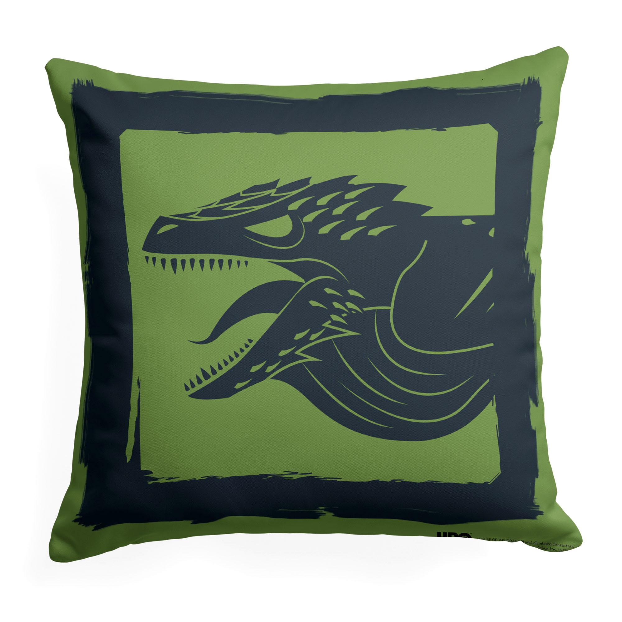 Game of Thrones Year of the Dragon Green Dragon Throw Pillow 18x18 inches