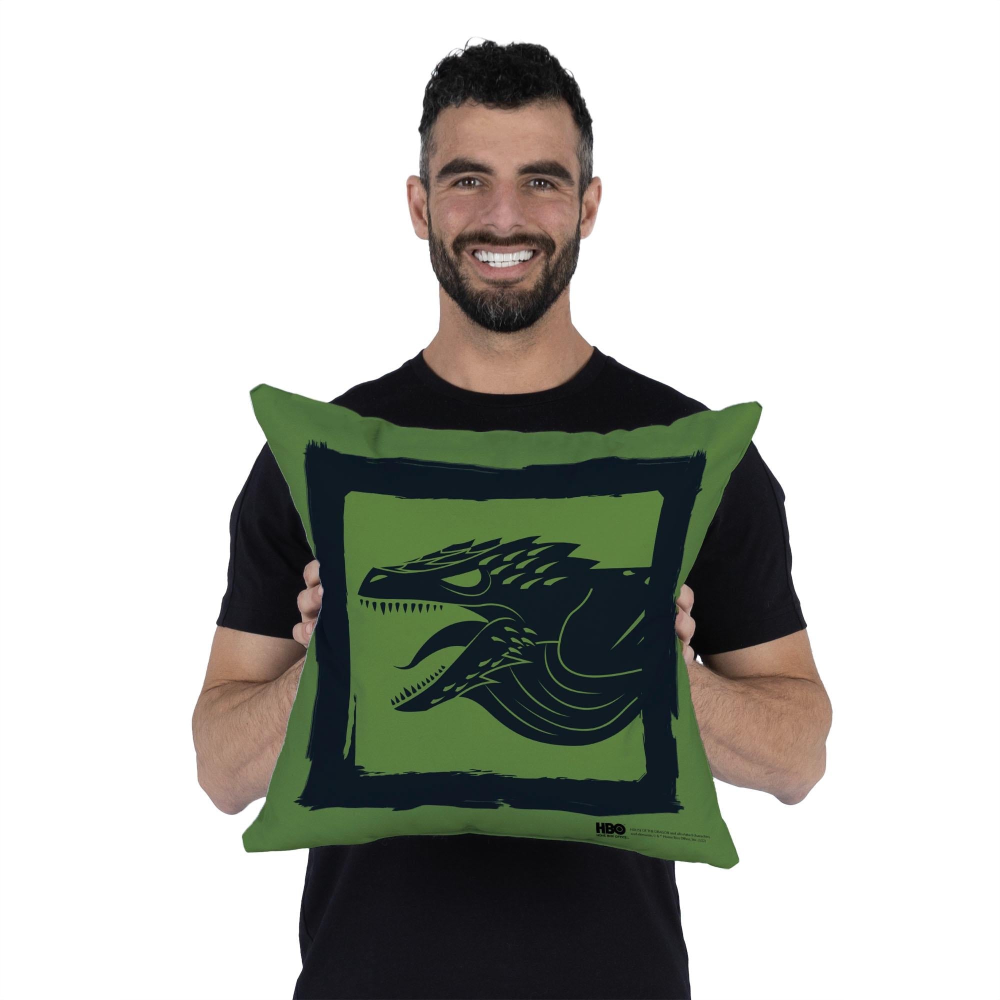 Game of Thrones Year of the Dragon Green Dragon Throw Pillow 18x18 inches