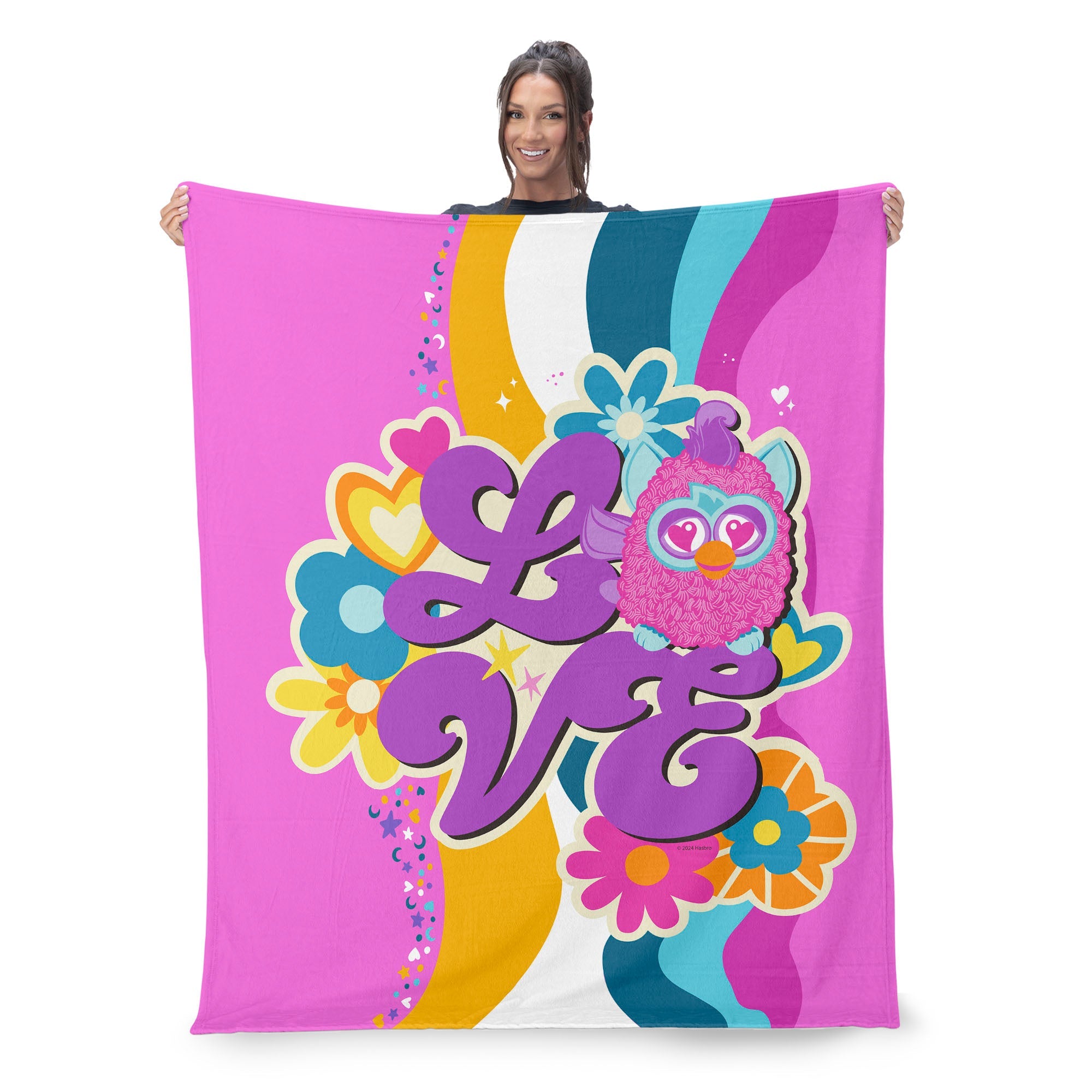 Hasbro Furby Funky Furby Silk Touch Throw Blanket 50x60 Inches