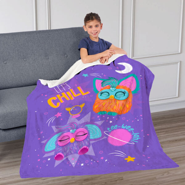 Hasbro Furby Letaâ‚?s Chill Silk Touch Throw Blanket 50?¡ª60 Inches