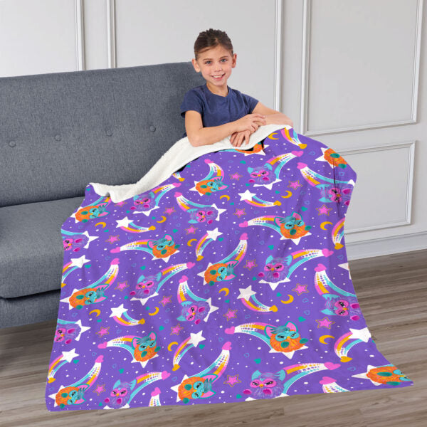 Hasbro Furby Shooting Stars Silk Touch Throw Blanket 50?¡ª60 Inches