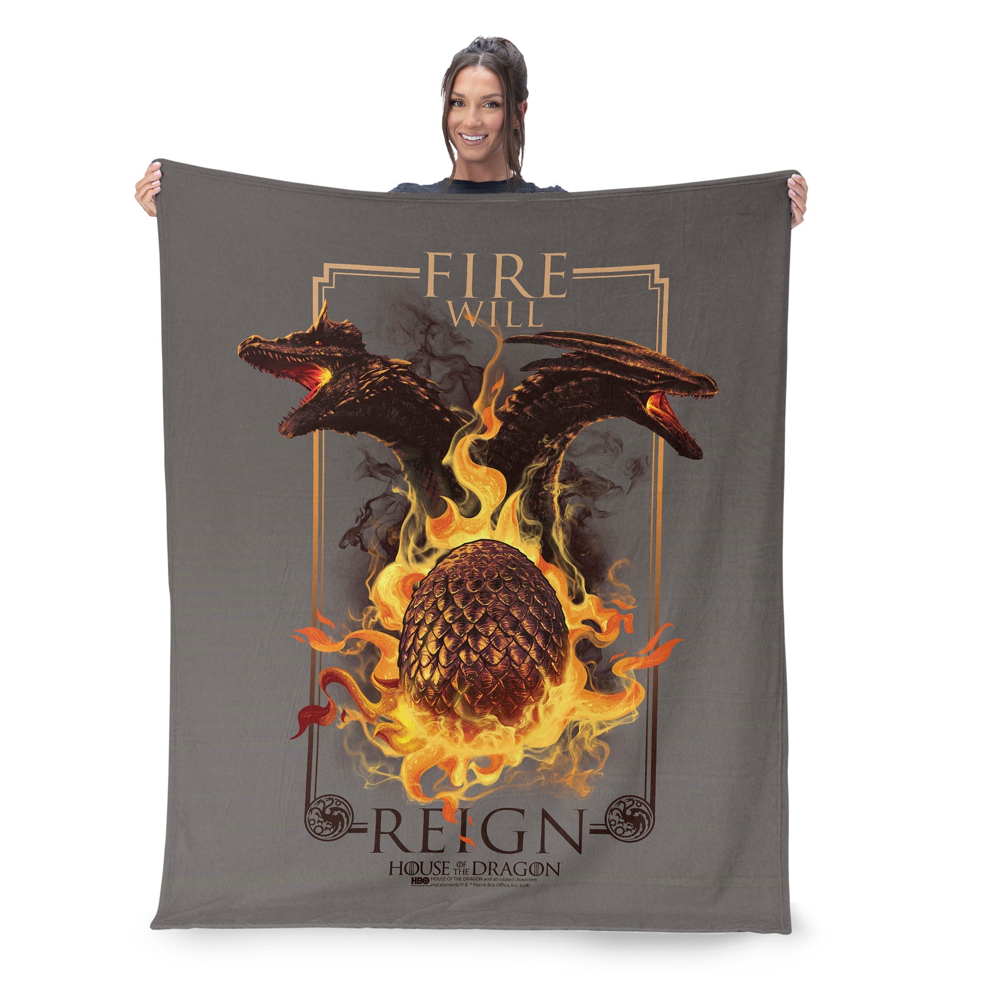Warner Bros. House of the Dragon Let it Reign Silk Touch Throw Blanket 50x60 Inches