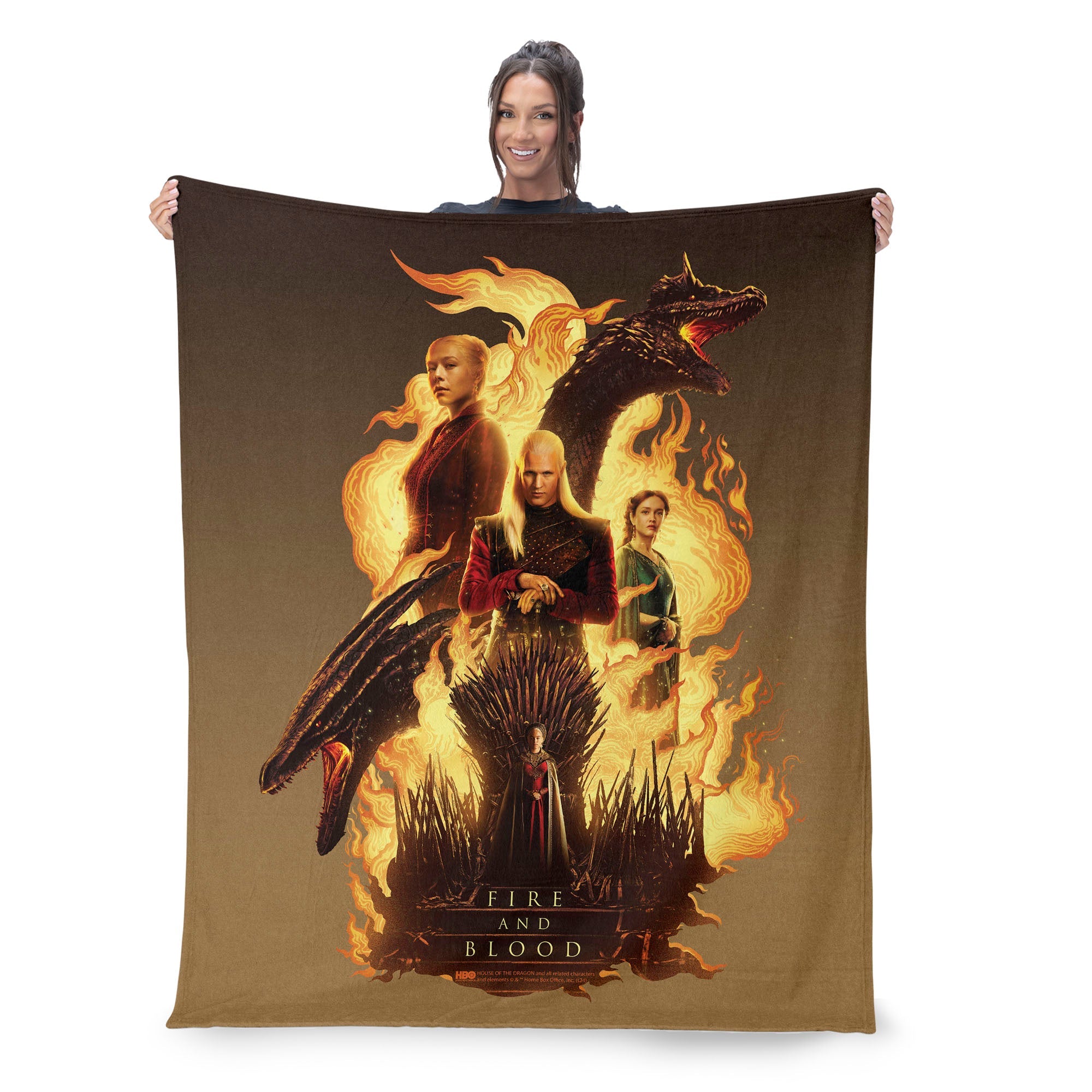Warner Bros. House of the Dragon Fire and Blood Reigns Silk Touch Throw Blanket 50x60 Inches