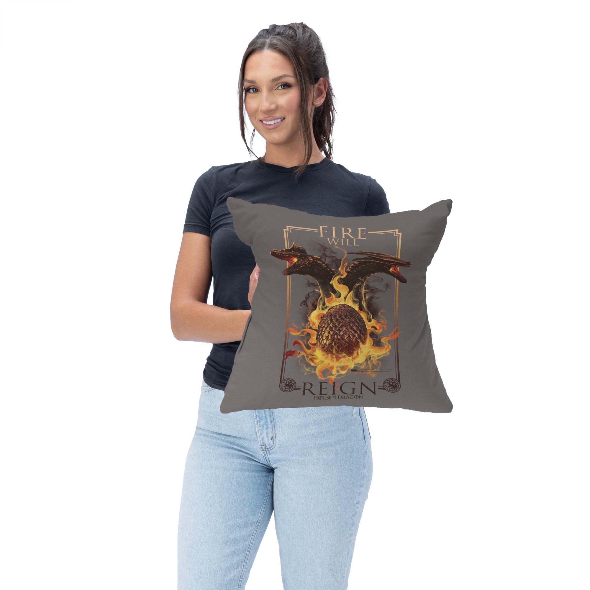 Warner Bros. House of the Dragon Let it Reign Throw Pillow 18X18 Inches
