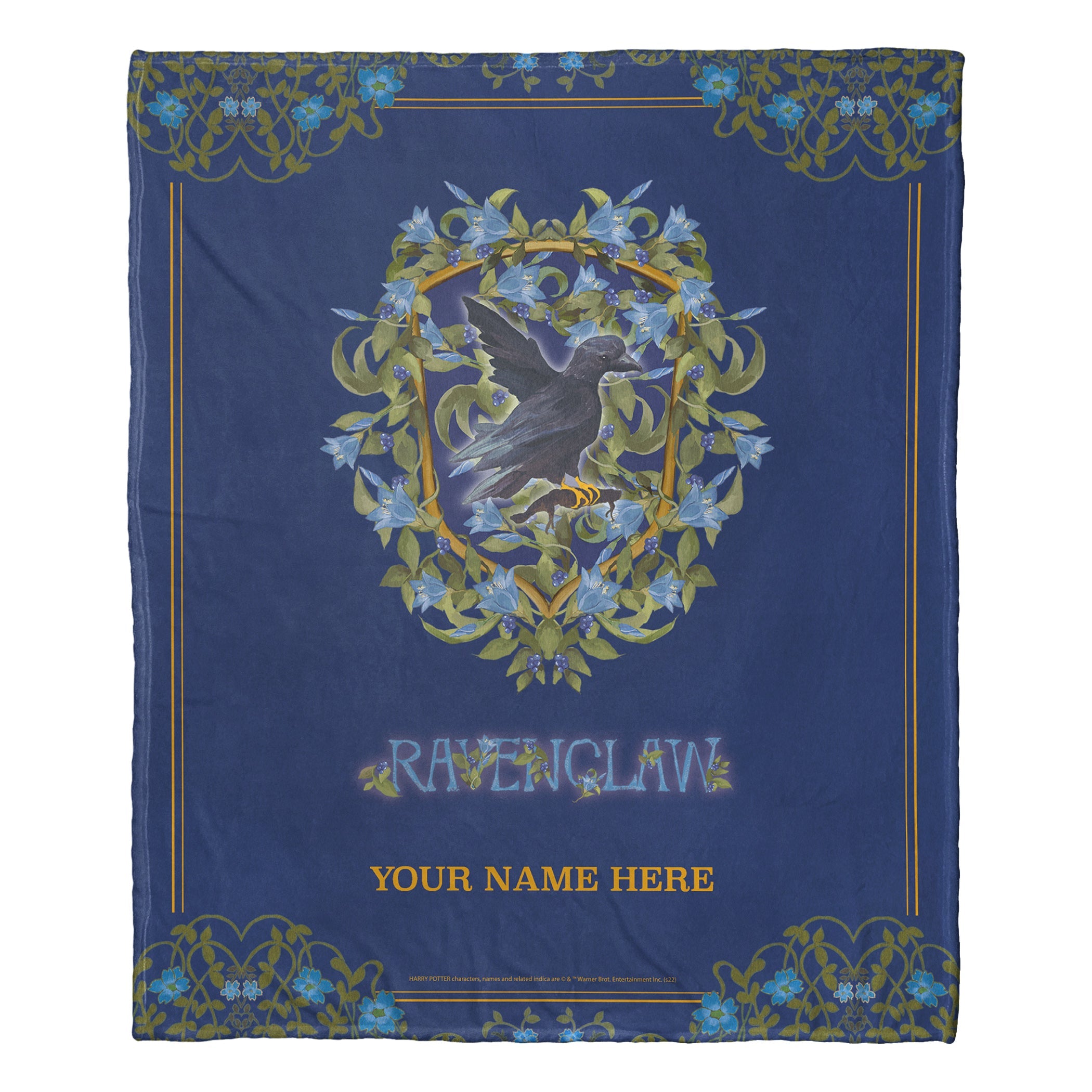 Warner Bros. Harry Potter Botanical Ravenclaw Personalized Silk Touch Throw Blanket 50x60 Inches
