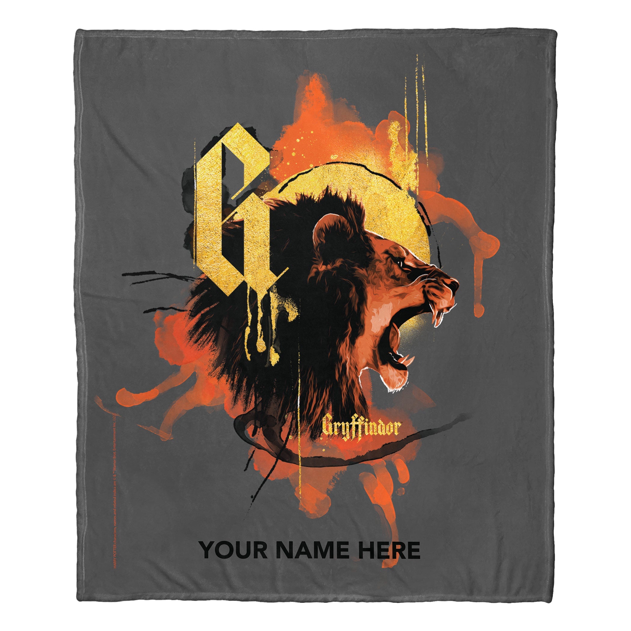 Warner Bros. Harry Potter Watercolor Gryffindor Personalized Silk Touch Throw Blanket 50x60 Inches
