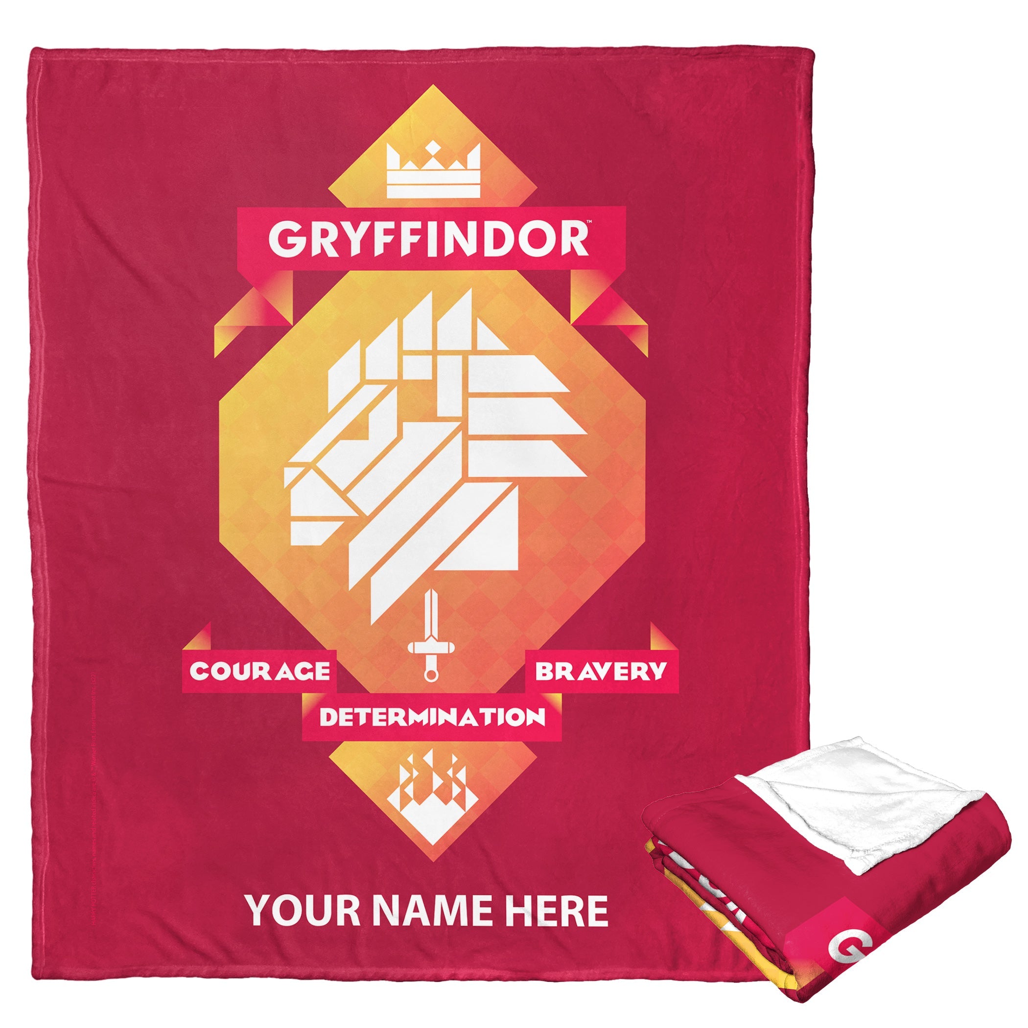 Warner Bros. Harry Potter Gryffindor Courage Personalized Silk Touch Throw Blanket 50x60 Inches