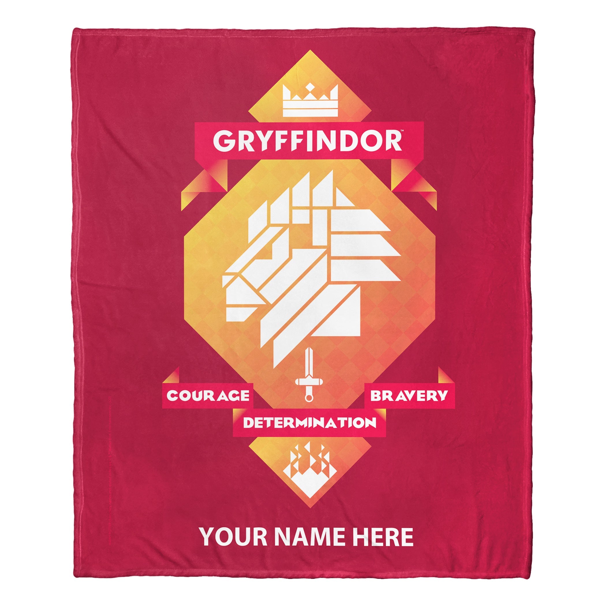Warner Bros. Harry Potter Gryffindor Courage Personalized Silk Touch Throw Blanket 50x60 Inches