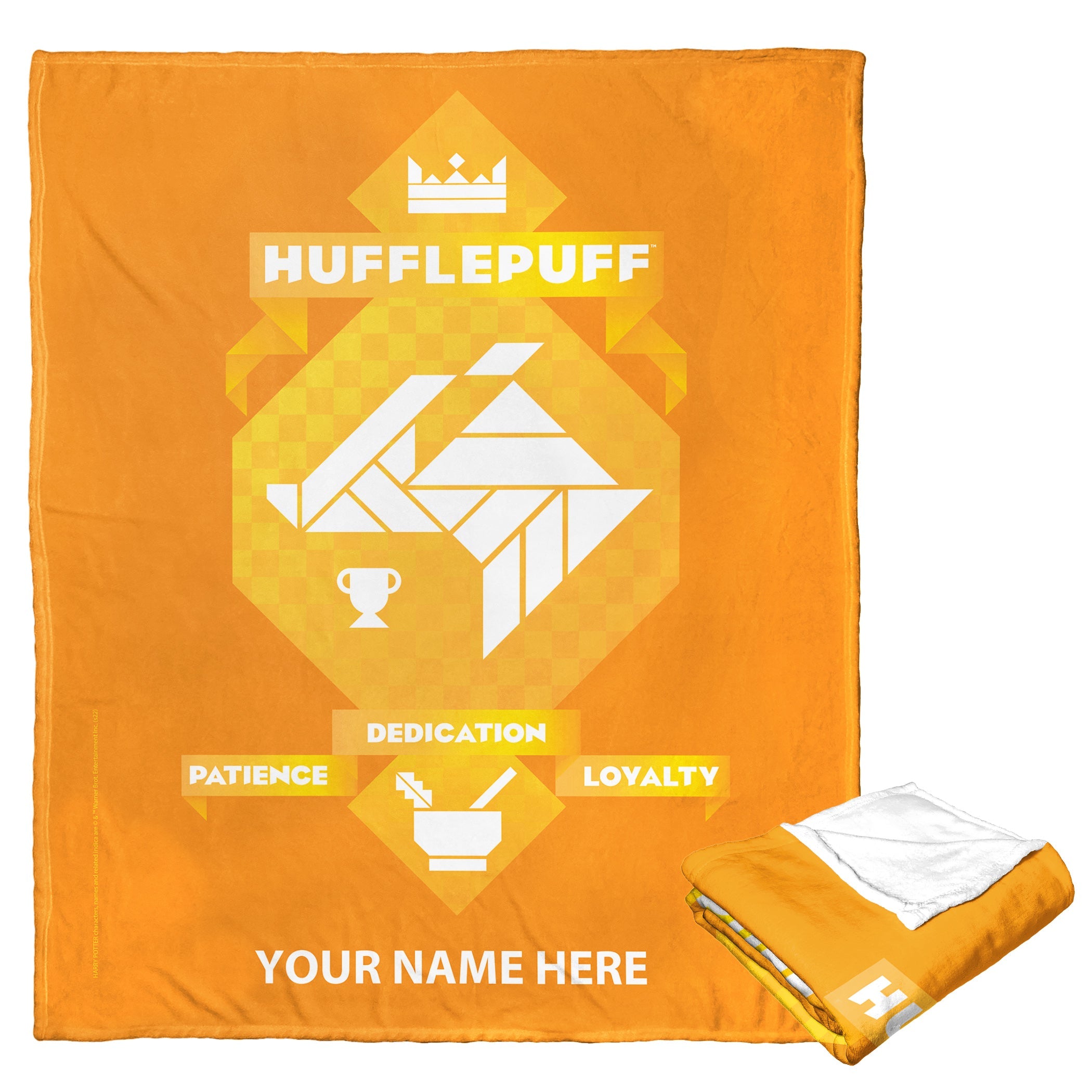 Warner Bros. Harry Potter Hufflepuff Loyalty Personalized Silk Touch Throw Blanket 50x60 Inches
