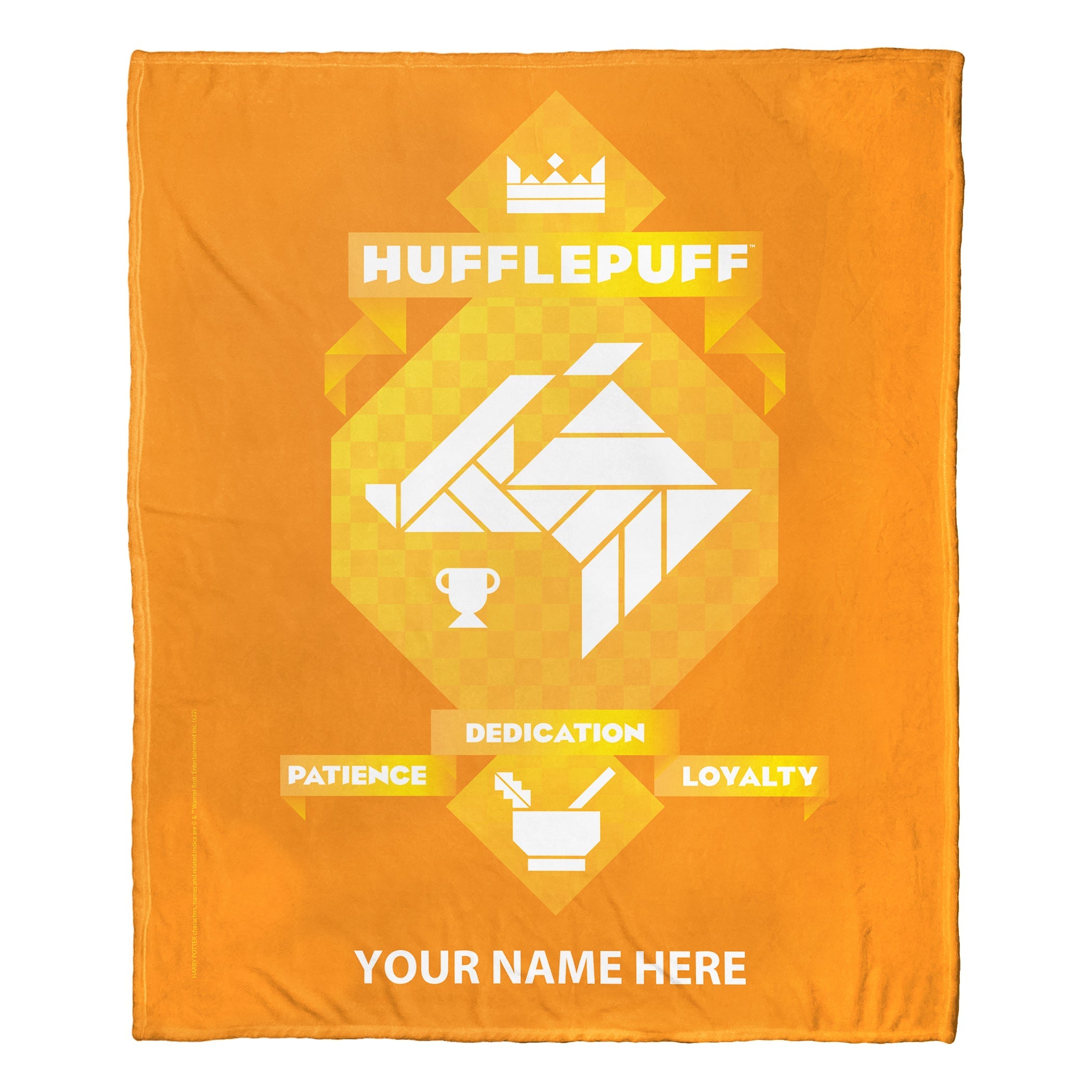 Warner Bros. Harry Potter Hufflepuff Loyalty Personalized Silk Touch Throw Blanket 50x60 Inches