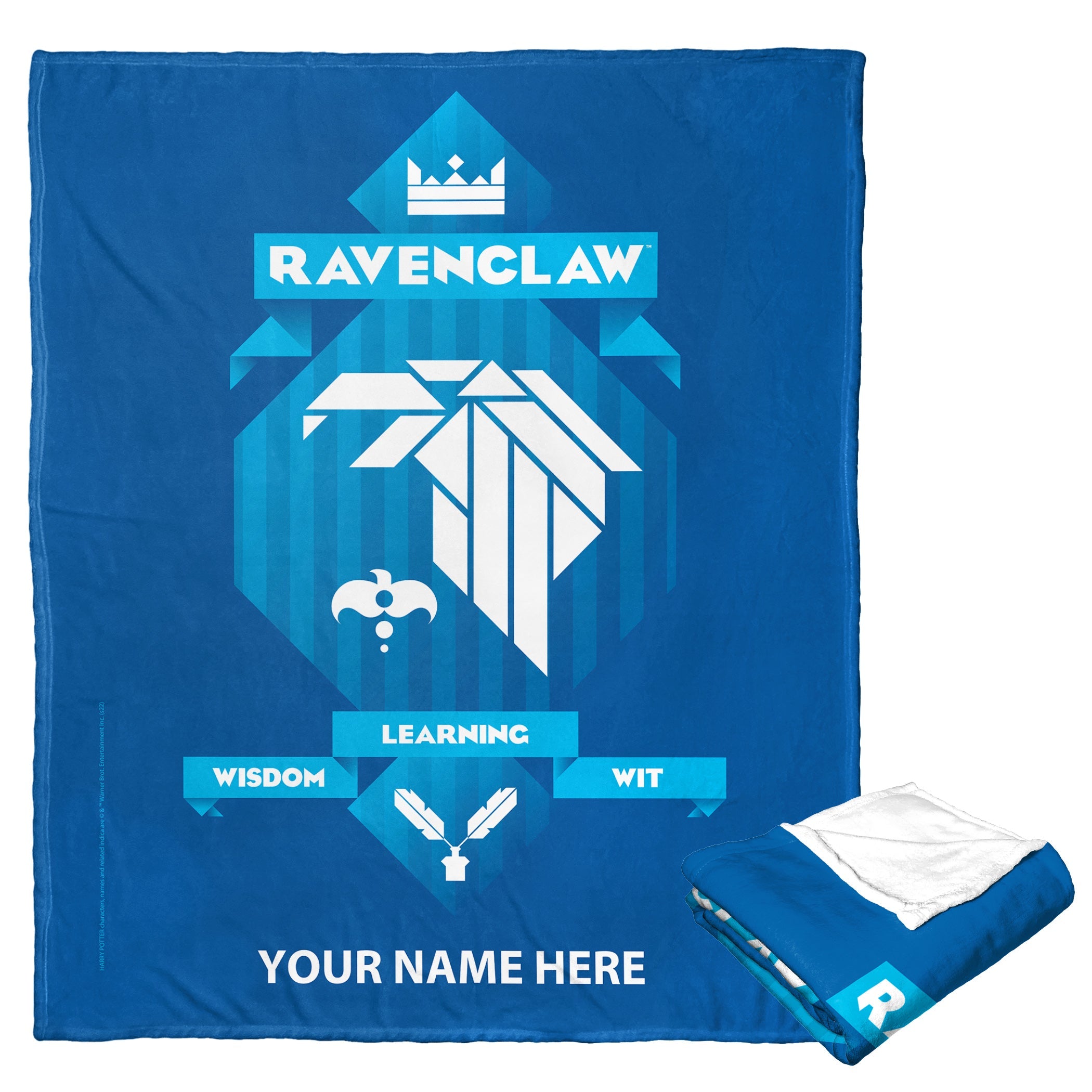 Warner Bros. Harry Potter Ravenclaw Wit Personalized Silk Touch Throw Blanket 50x60 Inches