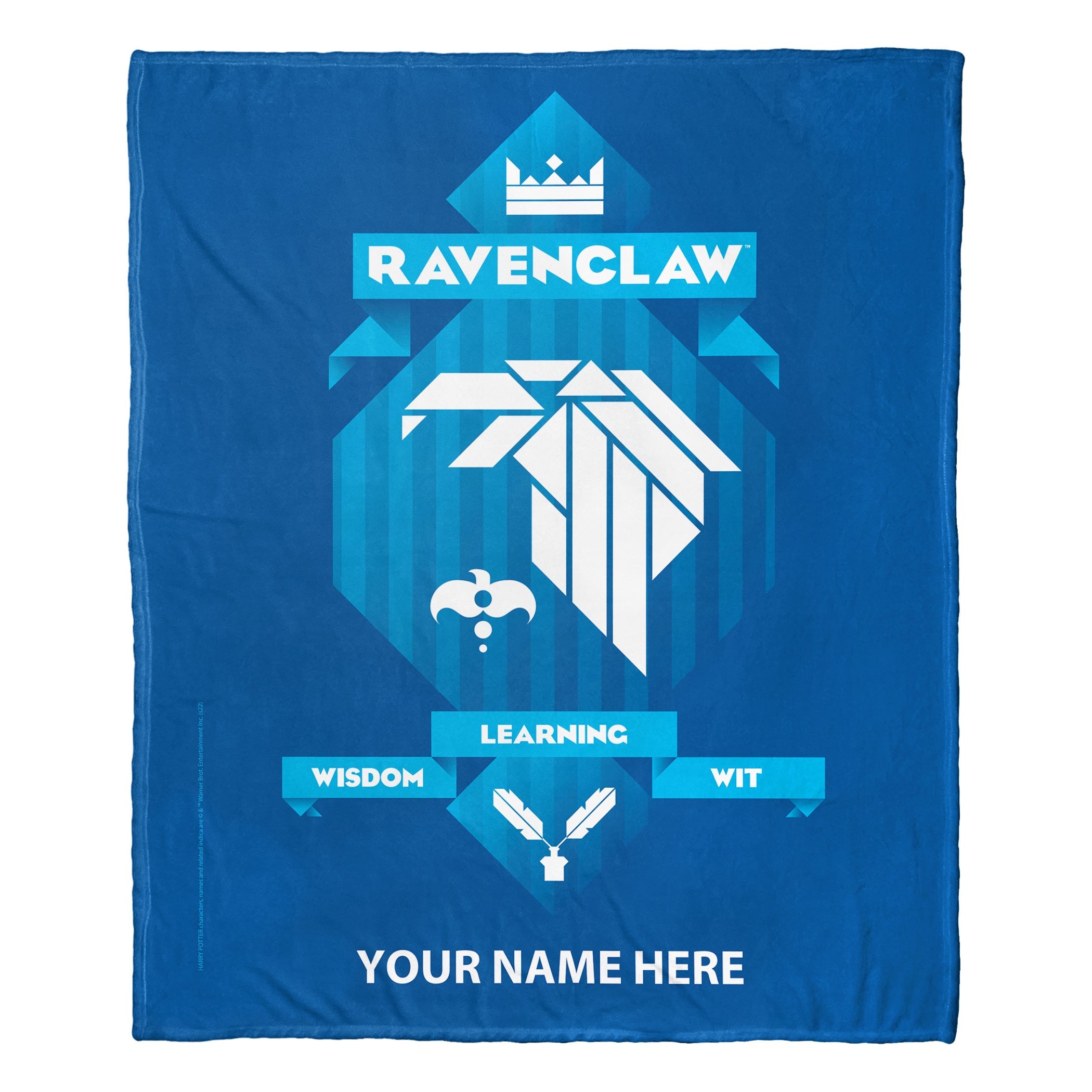 Warner Bros. Harry Potter Ravenclaw Wit Personalized Silk Touch Throw Blanket 50x60 Inches