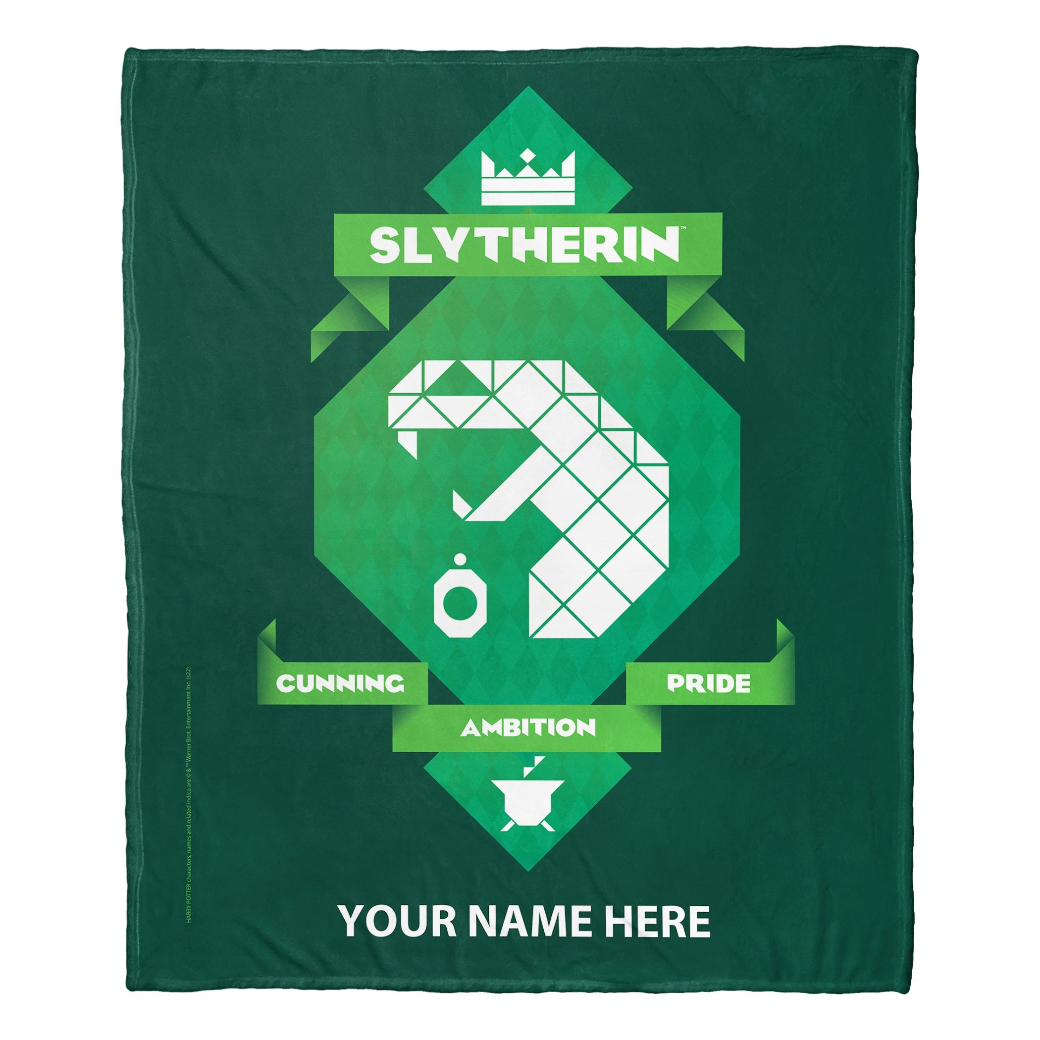 Warner Bros. Harry Potter Slytherin Pride Personalized Silk Touch Throw Blanket 50x60 Inches