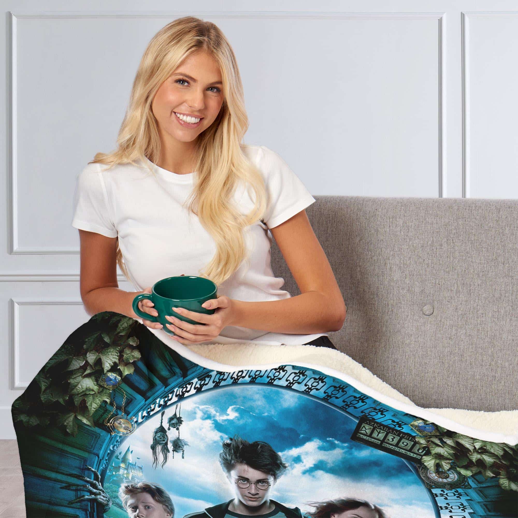 Warner Bros. Harry Potter Core Three Silk Touch Sherpa Throw Blanket 50x60 Inches
