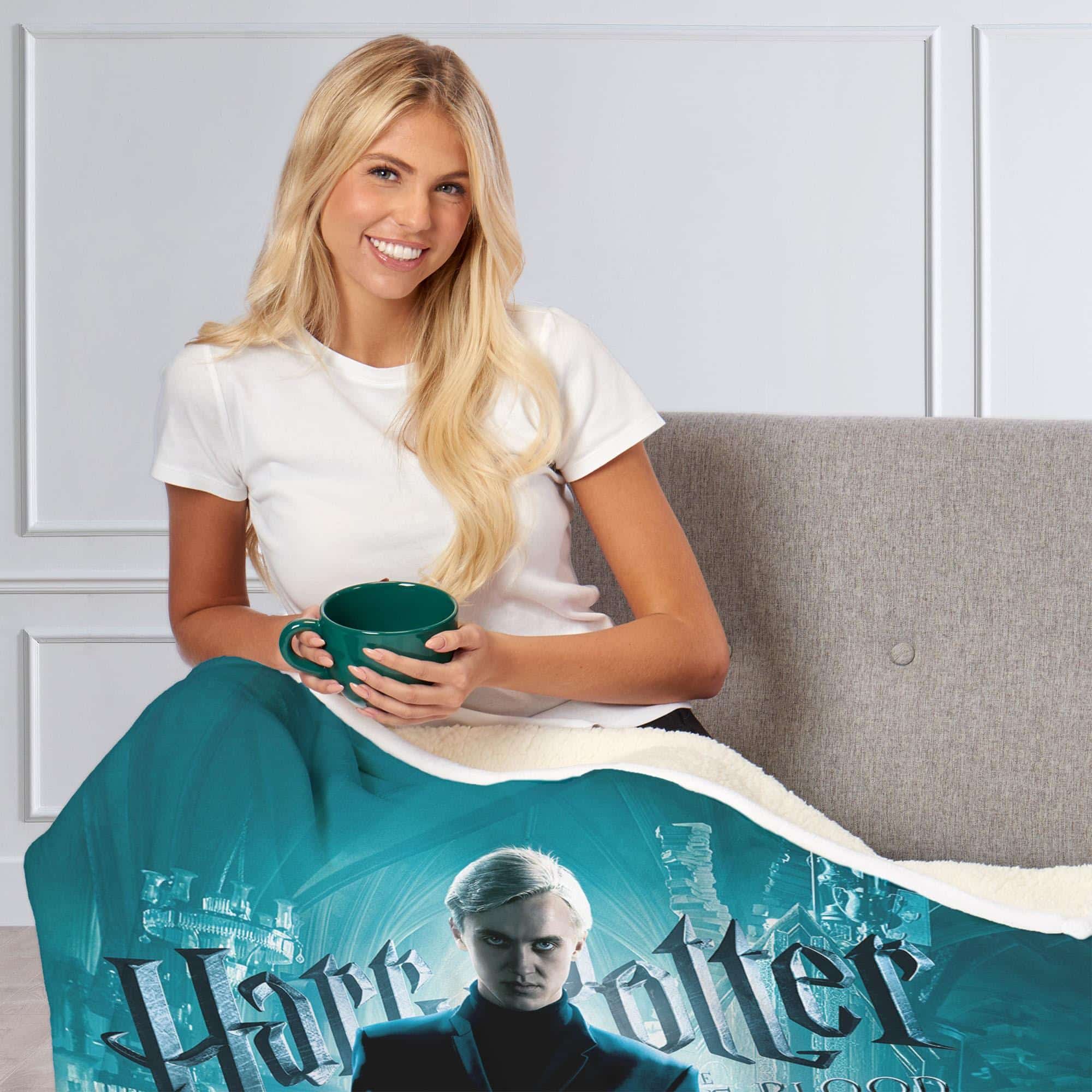 Warner Bros. Harry Potter Draco Half Blood Prince Silk Touch Sherpa Throw Blanket 50x60 Inches