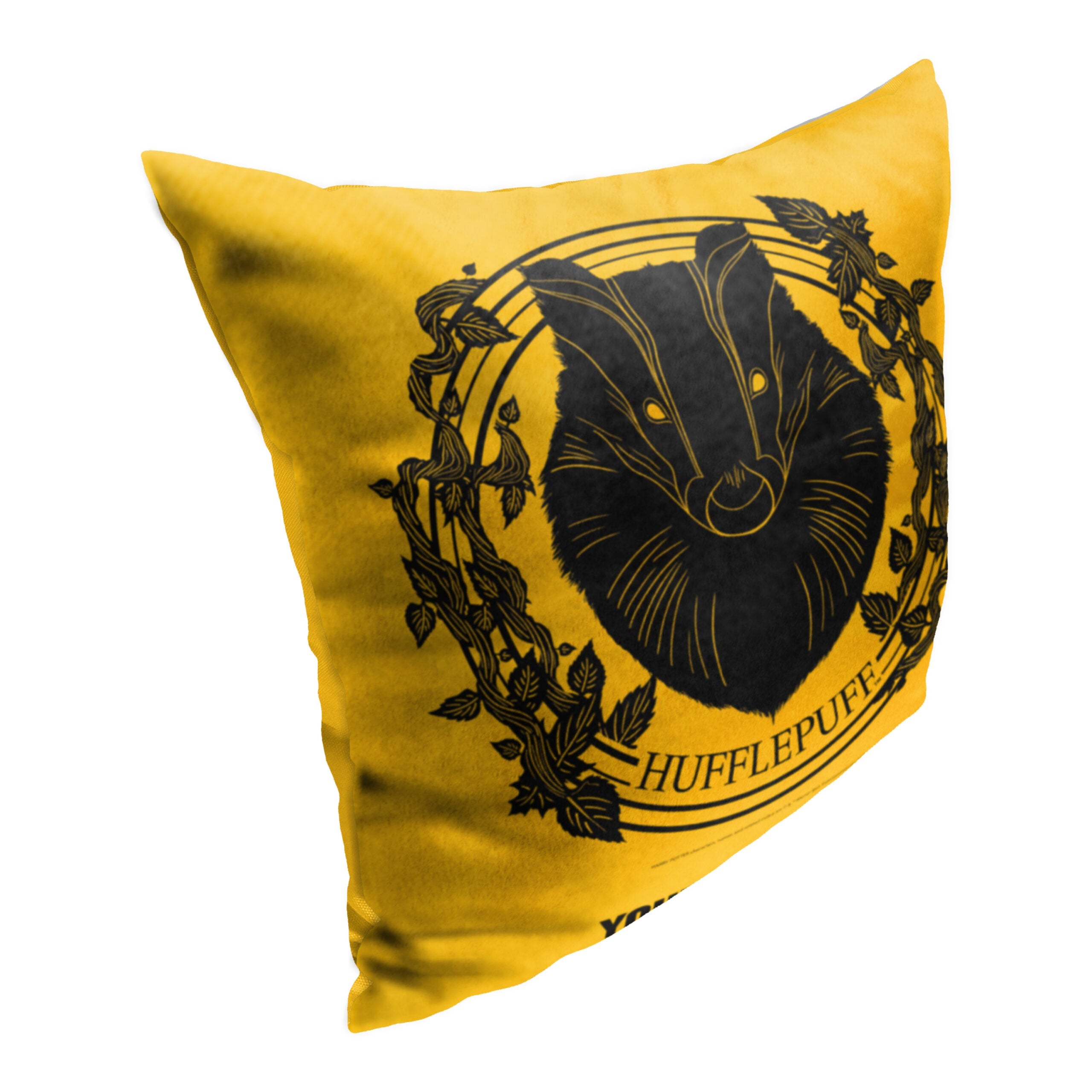 Warner Bros. Harry Potter Bold Hufflepuff Personalized Throw Pillow 18x18 Inches