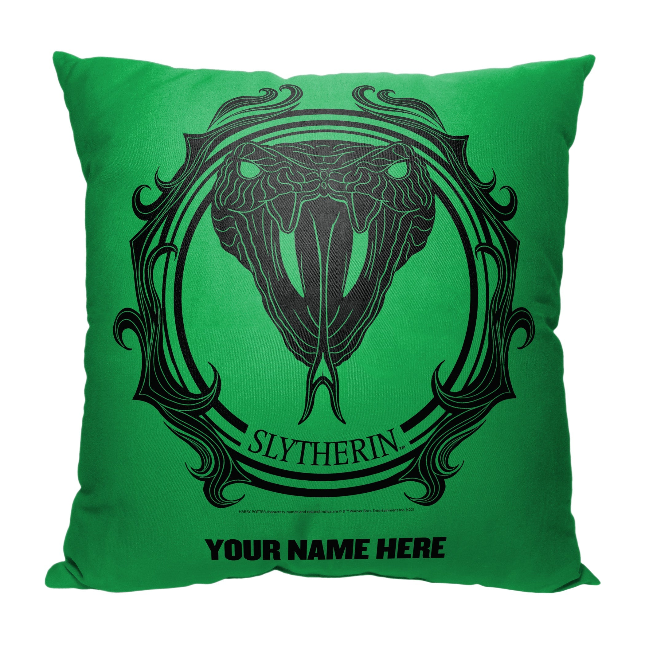 Warner Bros. Harry Potter Bold Slytherin Personalized Throw Pillow 18x18 Inches