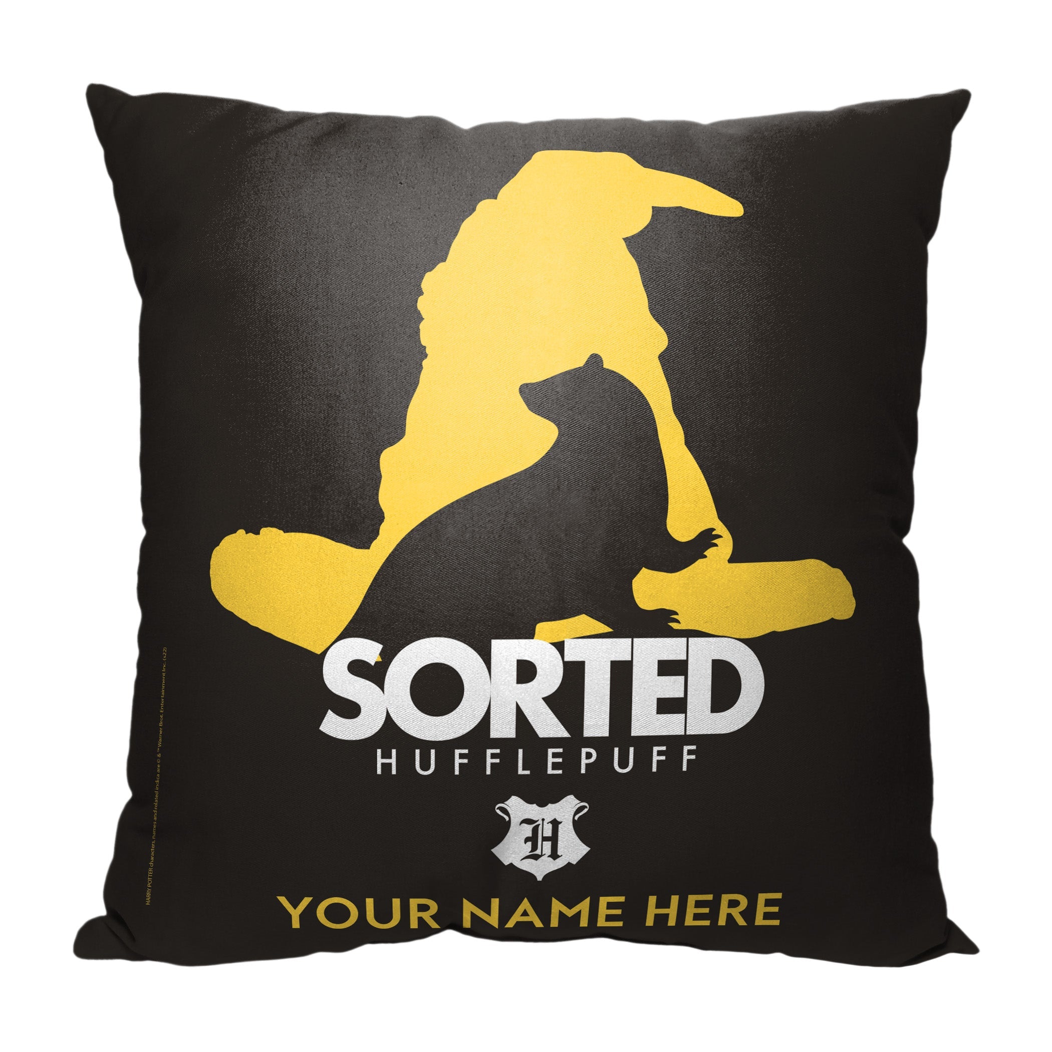 Warner Bros. Harry Potter Sorted Hufflepuff Personalized Throw Pillow 18x18 Inches