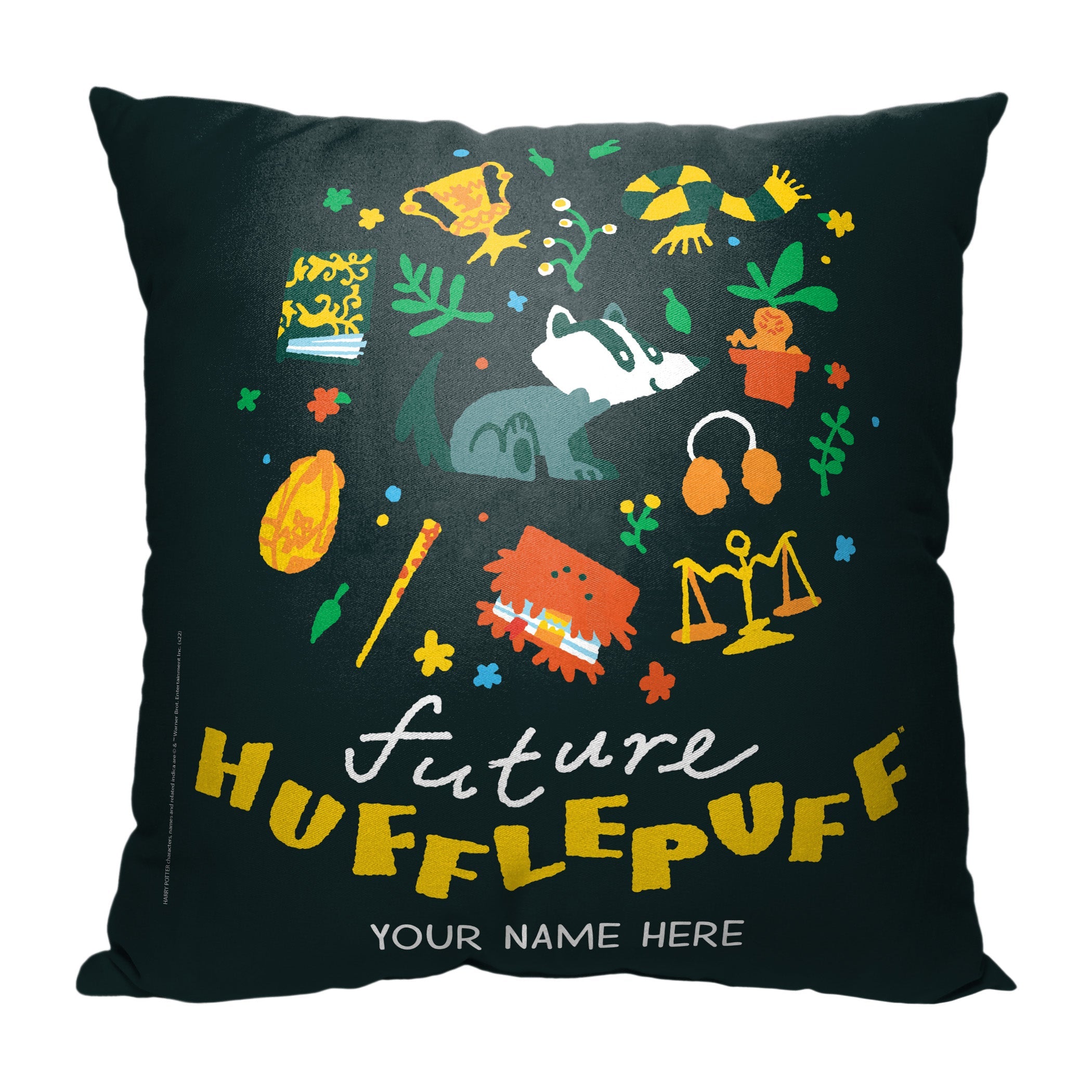Warner Bros. Harry Potter Future Hufflepuff Personalized Throw Pillow 18x18 Inches