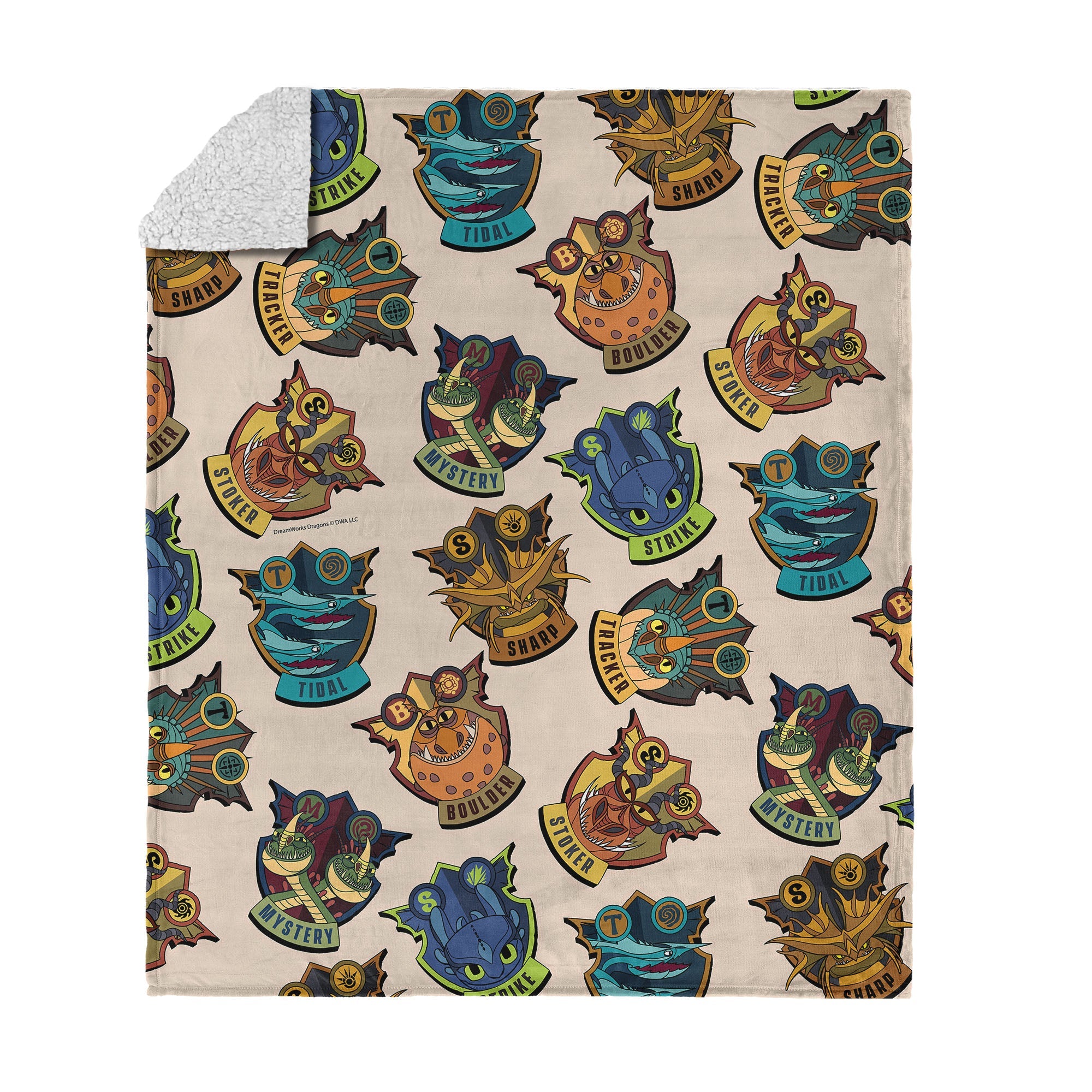How to Train Your Dragon Dragon Badges Silk Touch Sherpa Throw Blanket 50x60 inches