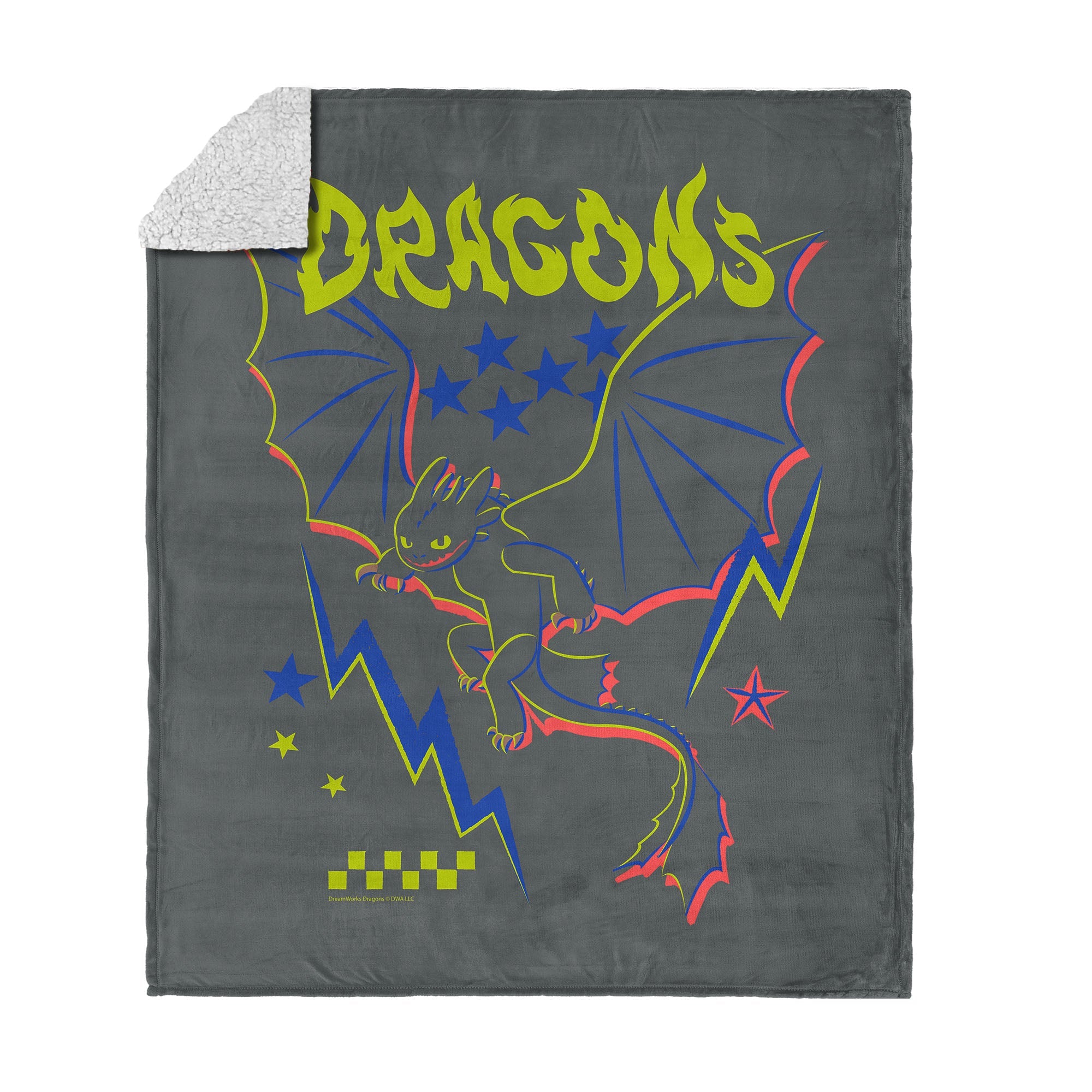 How to Train Your Dragon Neon Dragon Silk Touch Sherpa Throw Blanket 50¡Á60 inches