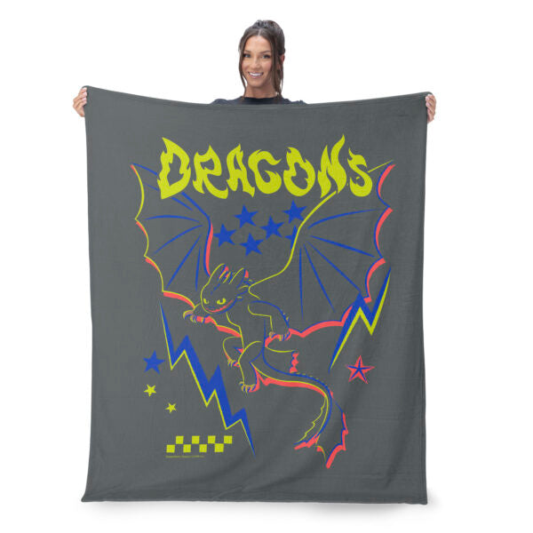 How to Train Your Dragon Neon Dragon Silk Touch Sherpa Throw Blanket 50¡Á60 inches