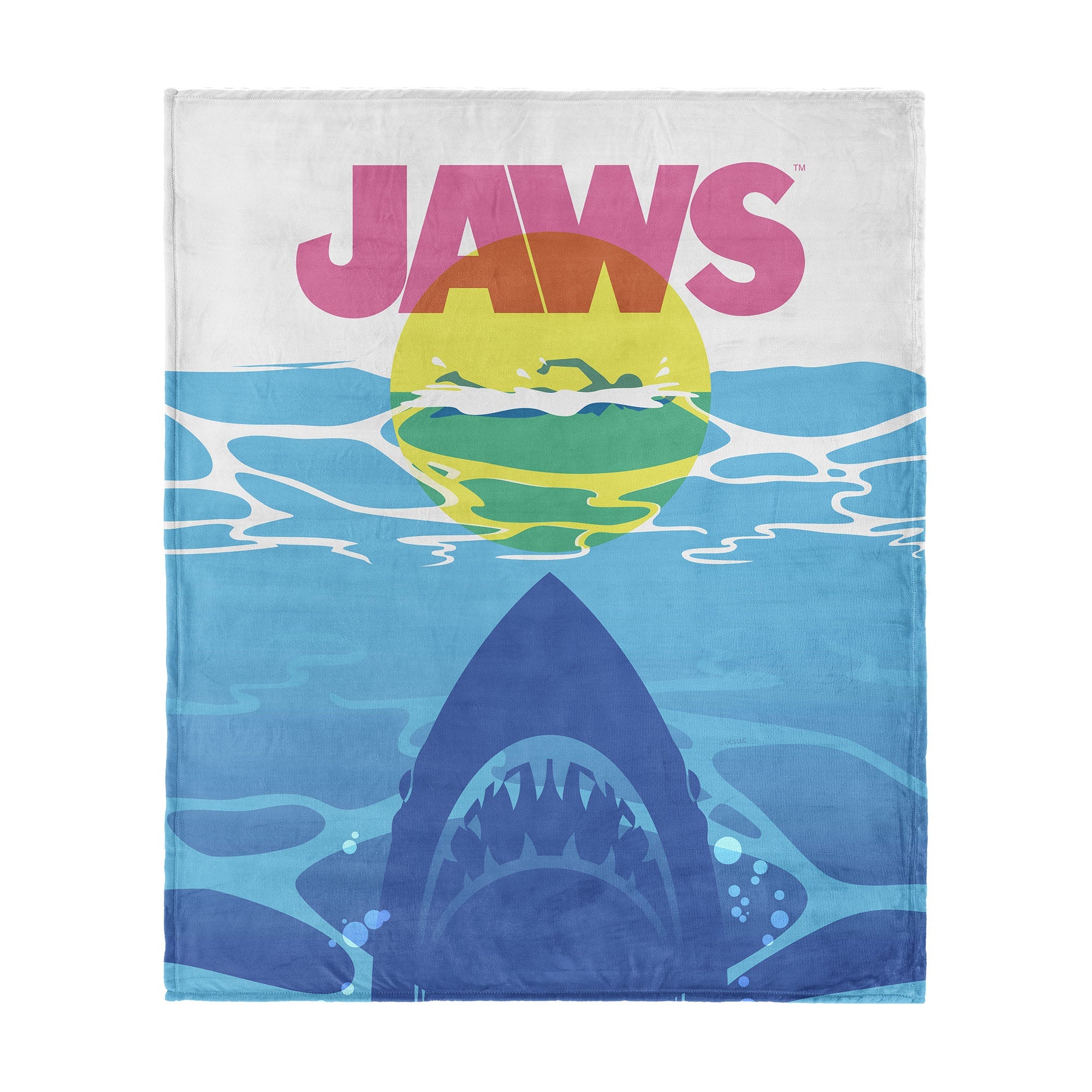Jaws CMYK Poster Silk Touch Throw Blanket 50x60 inches
