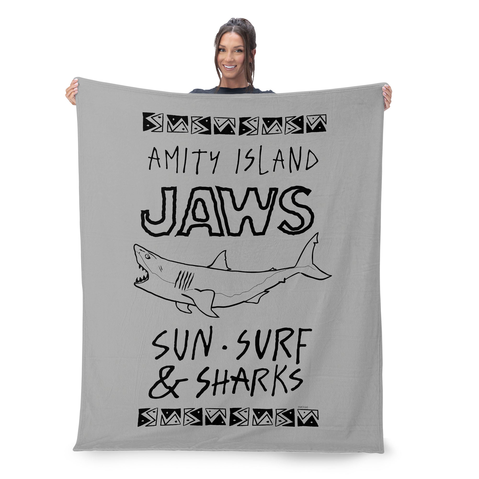 Jaws Amity Island Silk Touch Sherpa Throw Blanket 50x60 inches