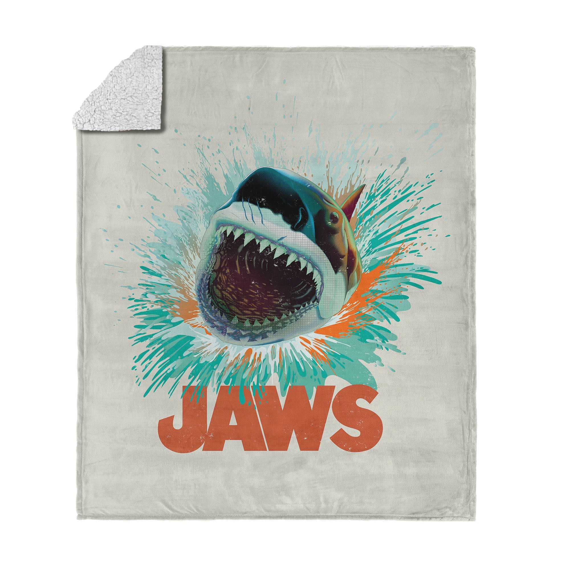 Jaws Shark Splash Silk Touch Sherpa Throw Blanket 50¡Á60 inches