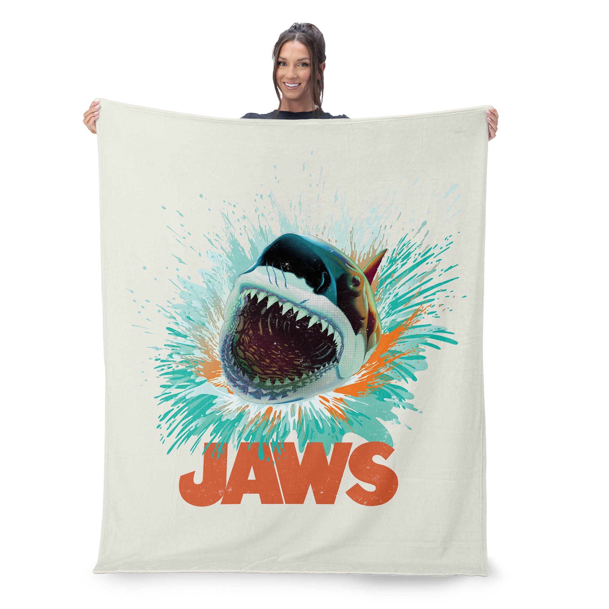 Jaws Shark Splash Silk Touch Throw Blanket 60x80 inches