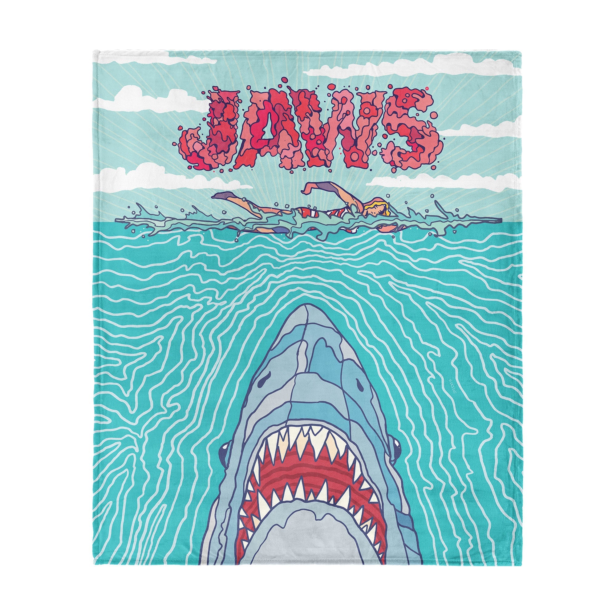 Jaws Squiggle Poster Silk Touch Throw Blanket 60x80 inches