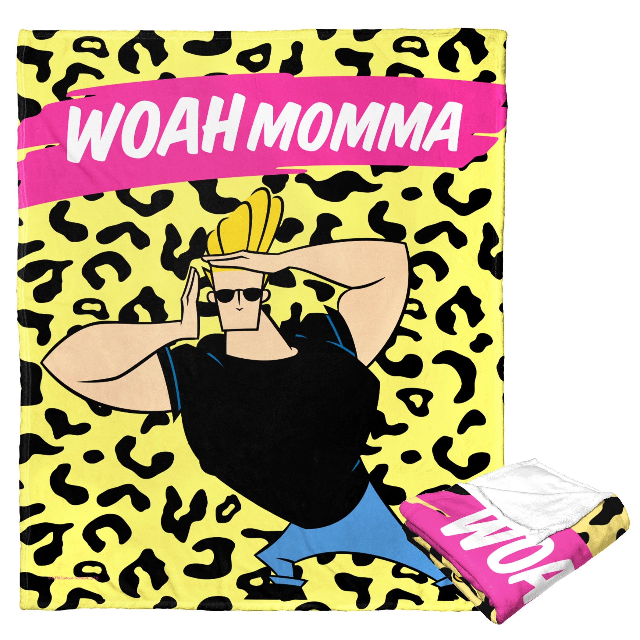 Cartoon Network Johnny Bravo Woah Mama Silk Touch Throw Blanket 50x60 Inches