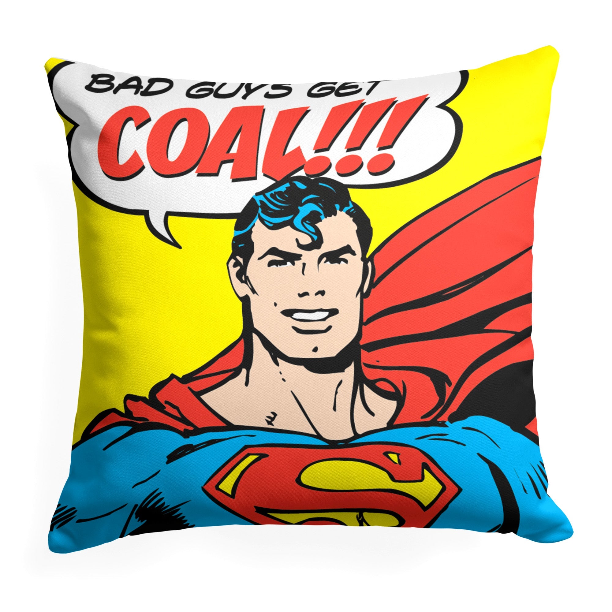 Warner Bros. Justice League Bad Guys get Coal Throw Pillow 18x18 Inches