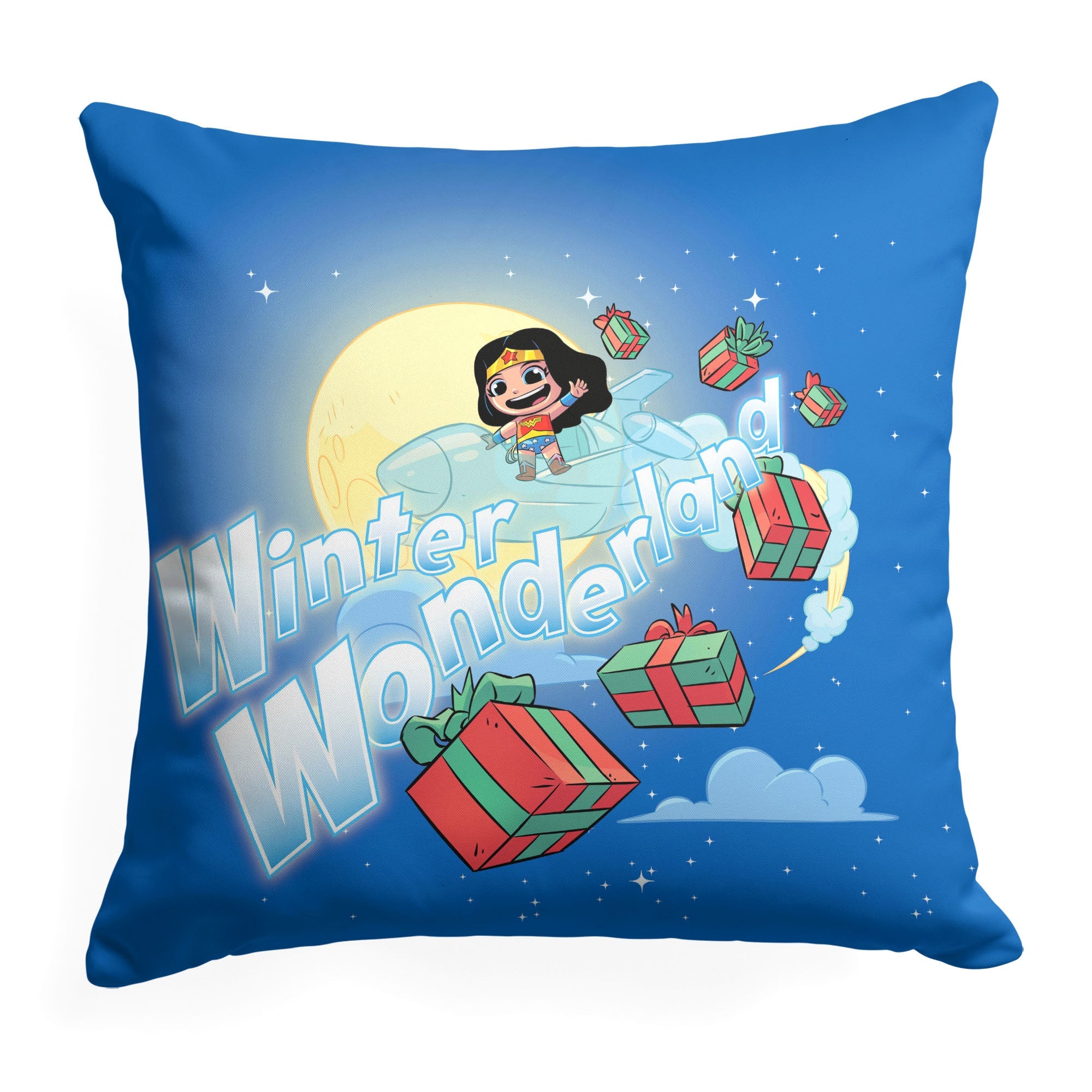 Warner Bros. Justice League Winter Wonderland Throw Pillow 18x18 Inches
