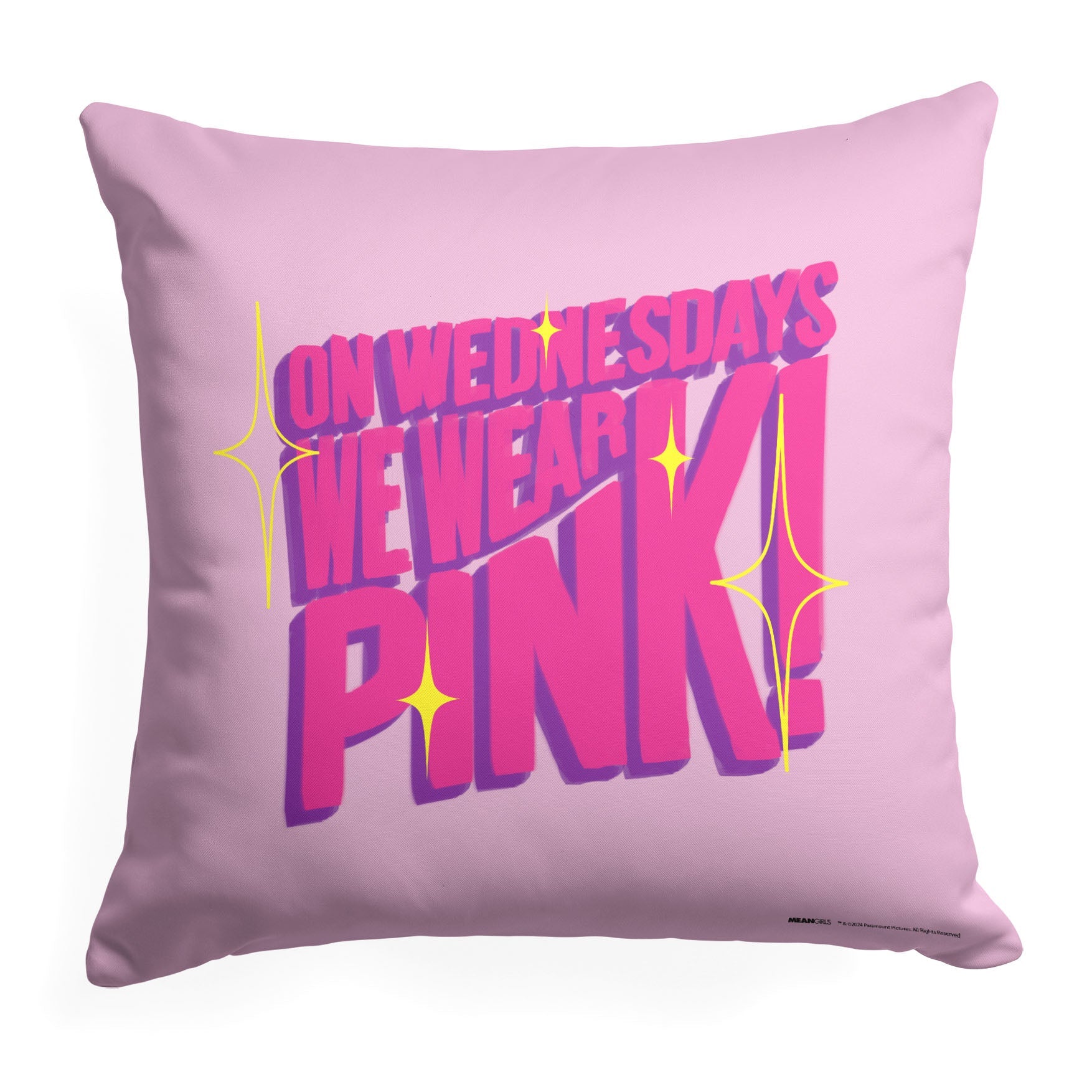Mean Girls We Wear Pink Throw Pillow 18x18 inches
