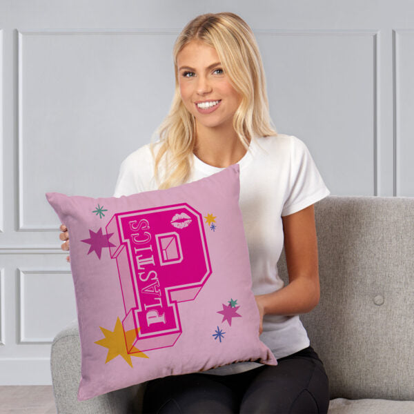 Mean Girls Go Plastics Throw Pillow 18x18 inches