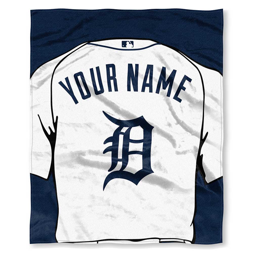 MLB Detroit Tigers Jersey Personalized Silk Touch Throw Blanket 50x60 Inches
