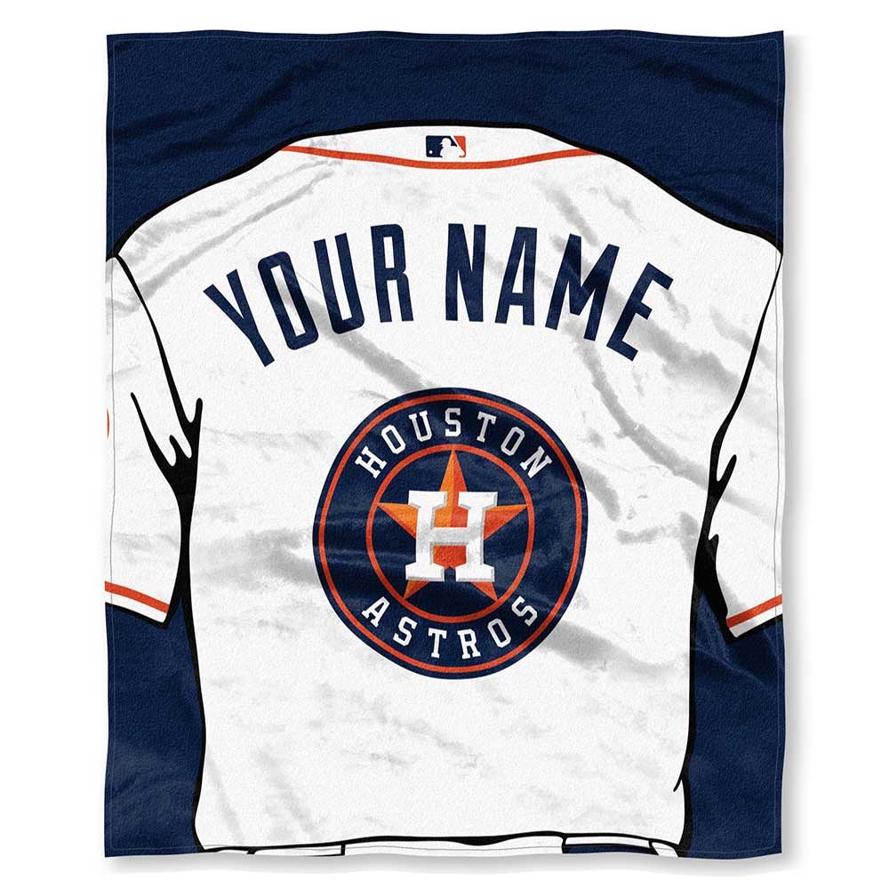 MLB Houston Astros Jersey Personalized Silk Touch Throw Blanket 50x60 Inches