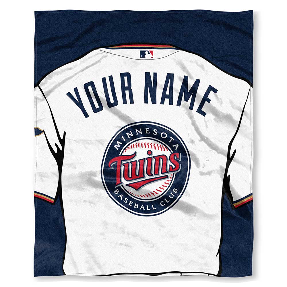 MLB Minnesota Twins Jersey Personalized Silk Touch Throw Blanket 50x60 Inches