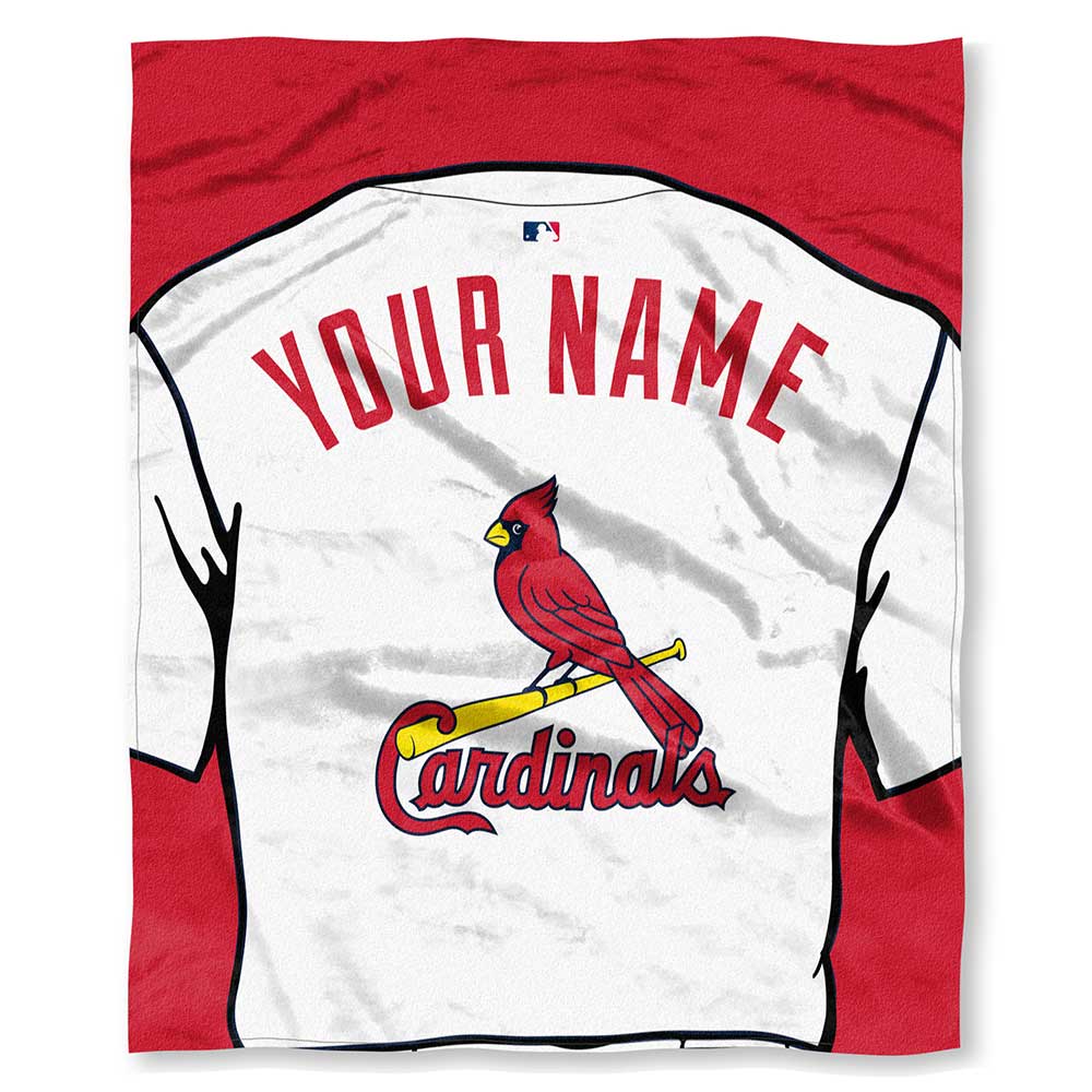 MLB St. Louis Cardinals Jersey Personalized Silk Touch Throw Blanket 50x60 Inches