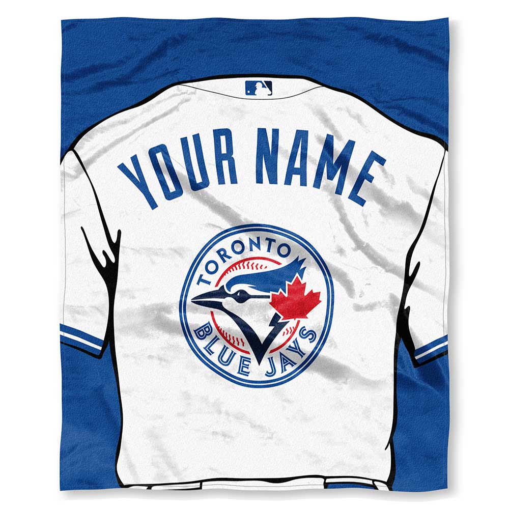MLB Toronto Blue Jays Jersey Personalized Silk Touch Throw Blanket 50x60 Inches