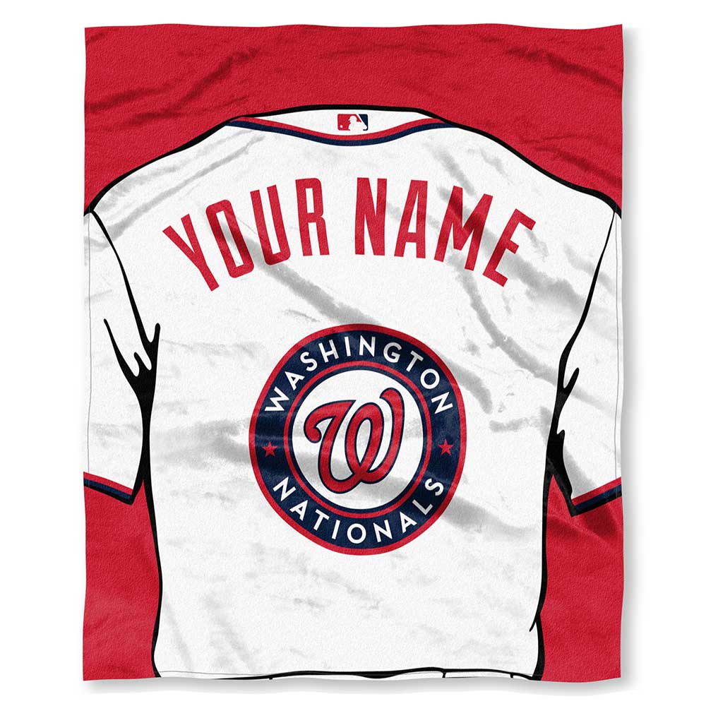 MLB Washington Nationals Jersey Personalized Silk Touch Throw Blanket 50x60 Inches